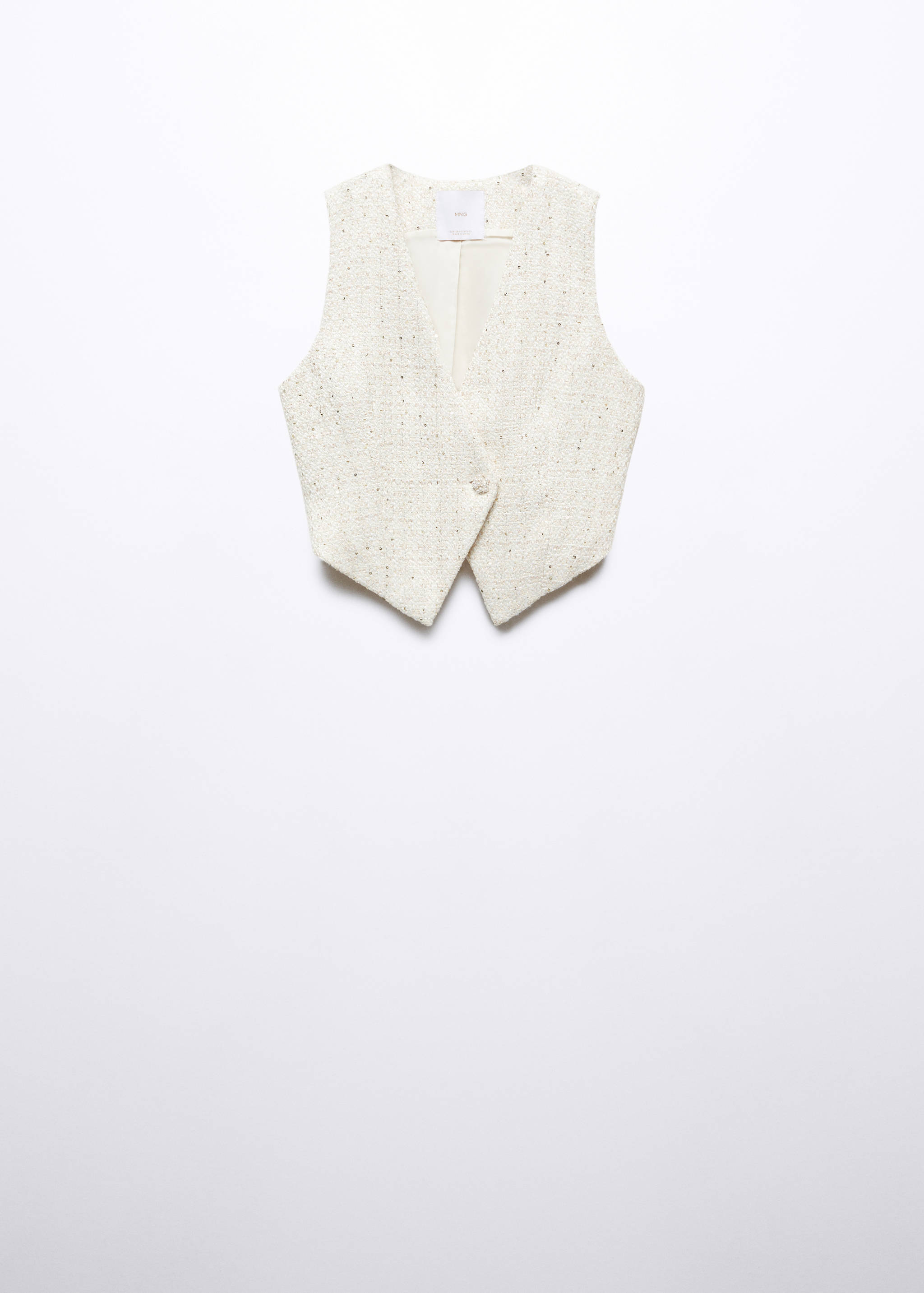 Tweed vest with jewel button - Article without model