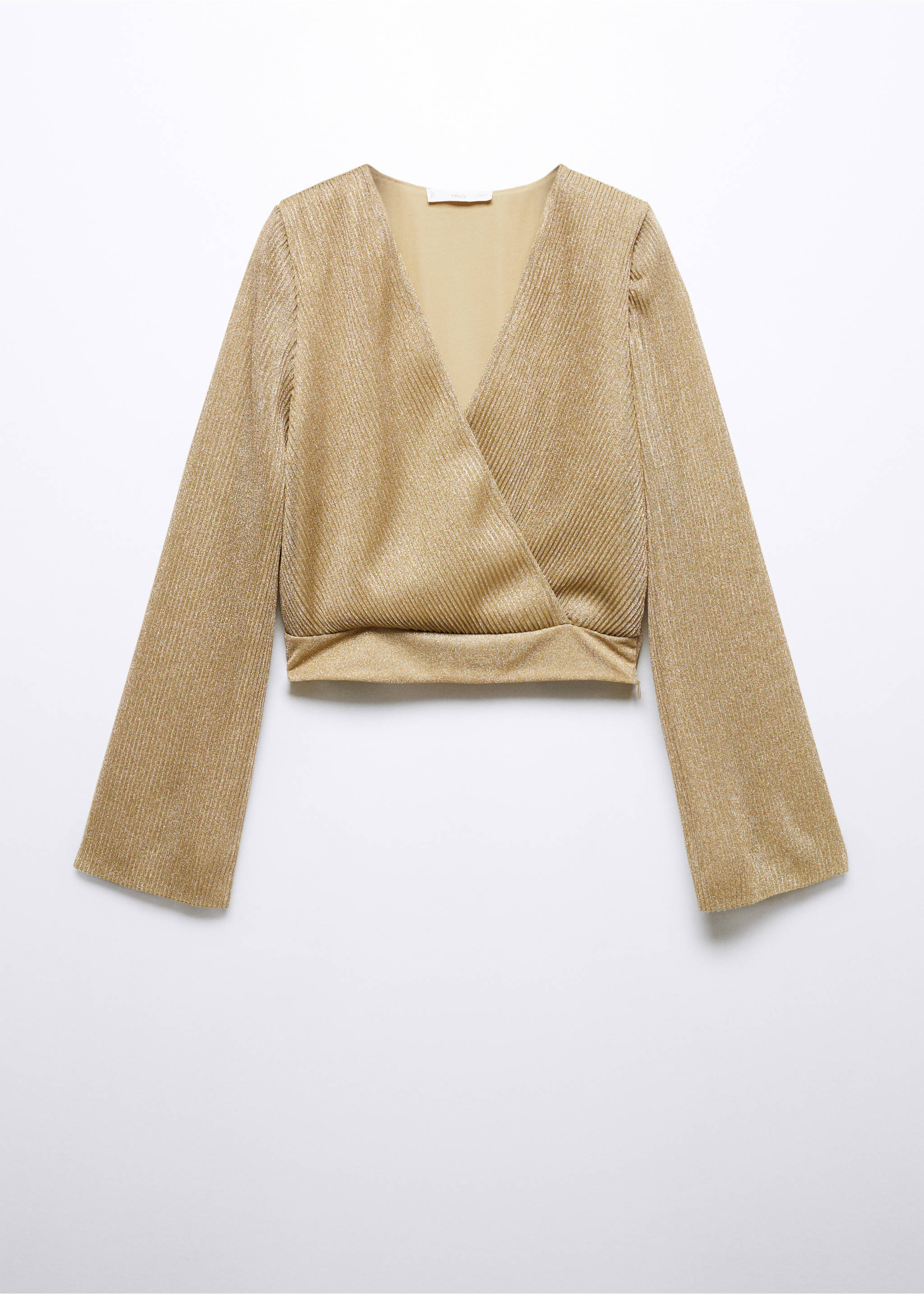 Lurex cropped blouse - Article without model, Gold. Ref: 57087720-00.