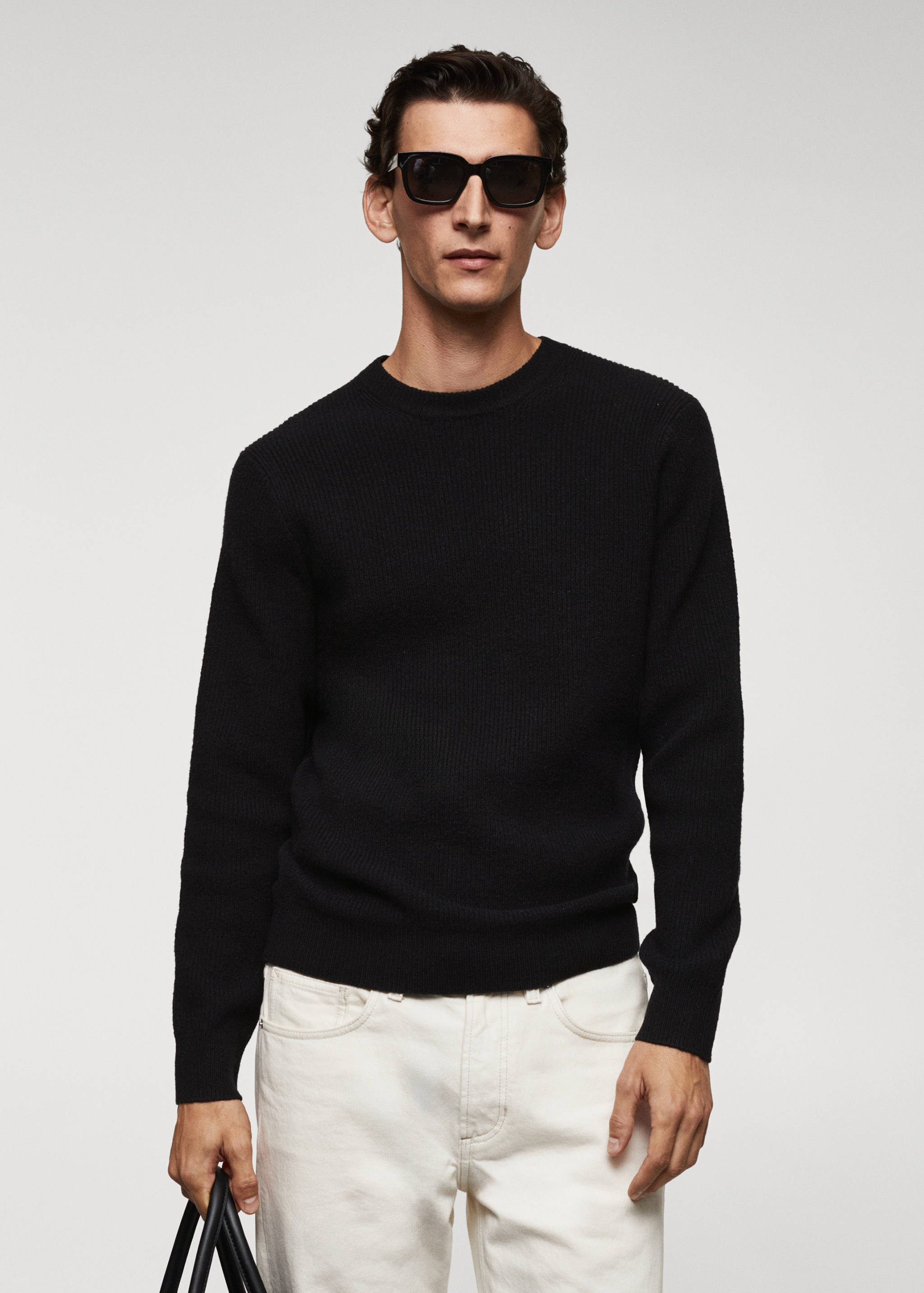 Pull-over maille côtelée - Plan moyen