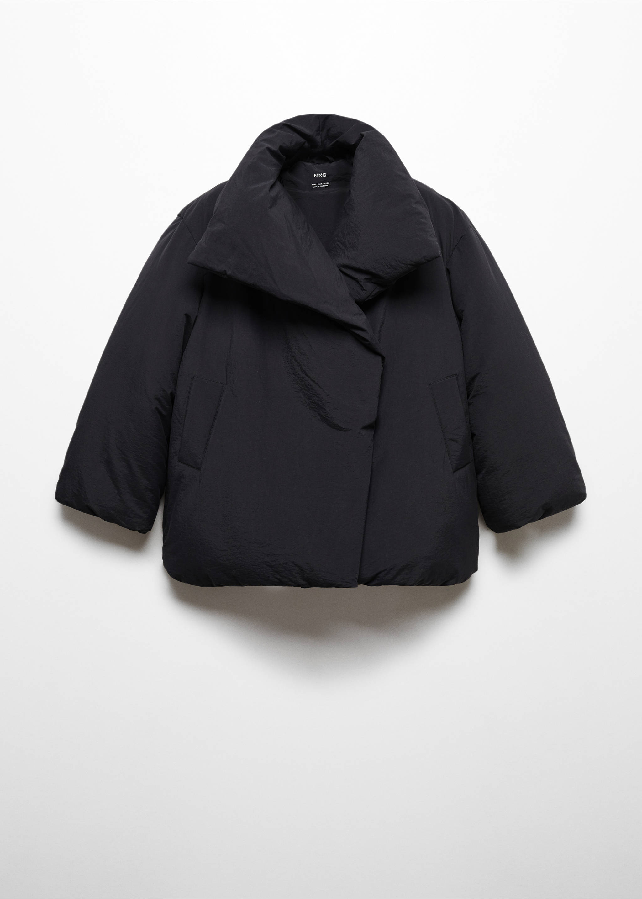 Short oversized padded anorak - Article without model, Black. Ref: 57087727-00.