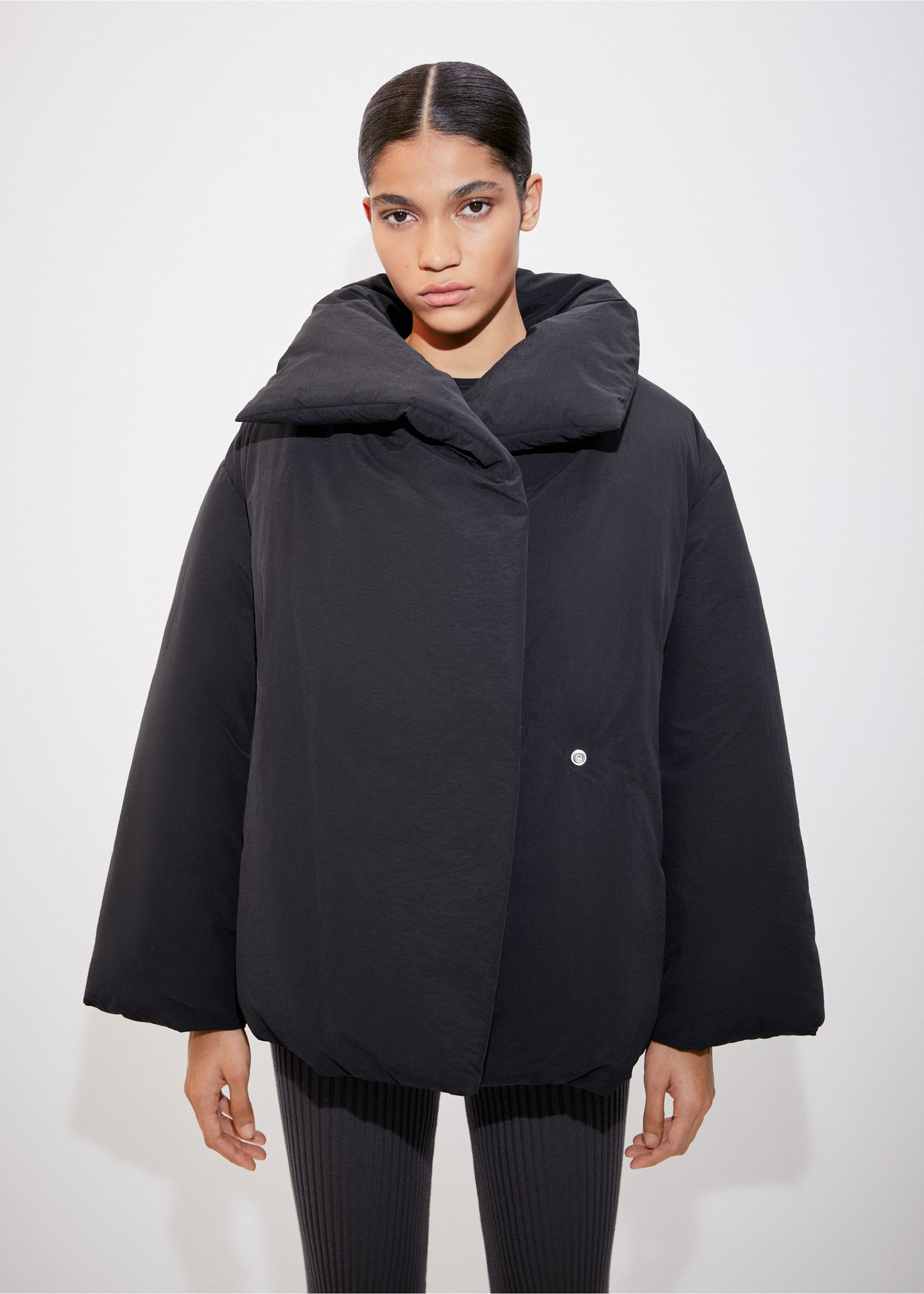 Short oversized padded anorak - Medium plane