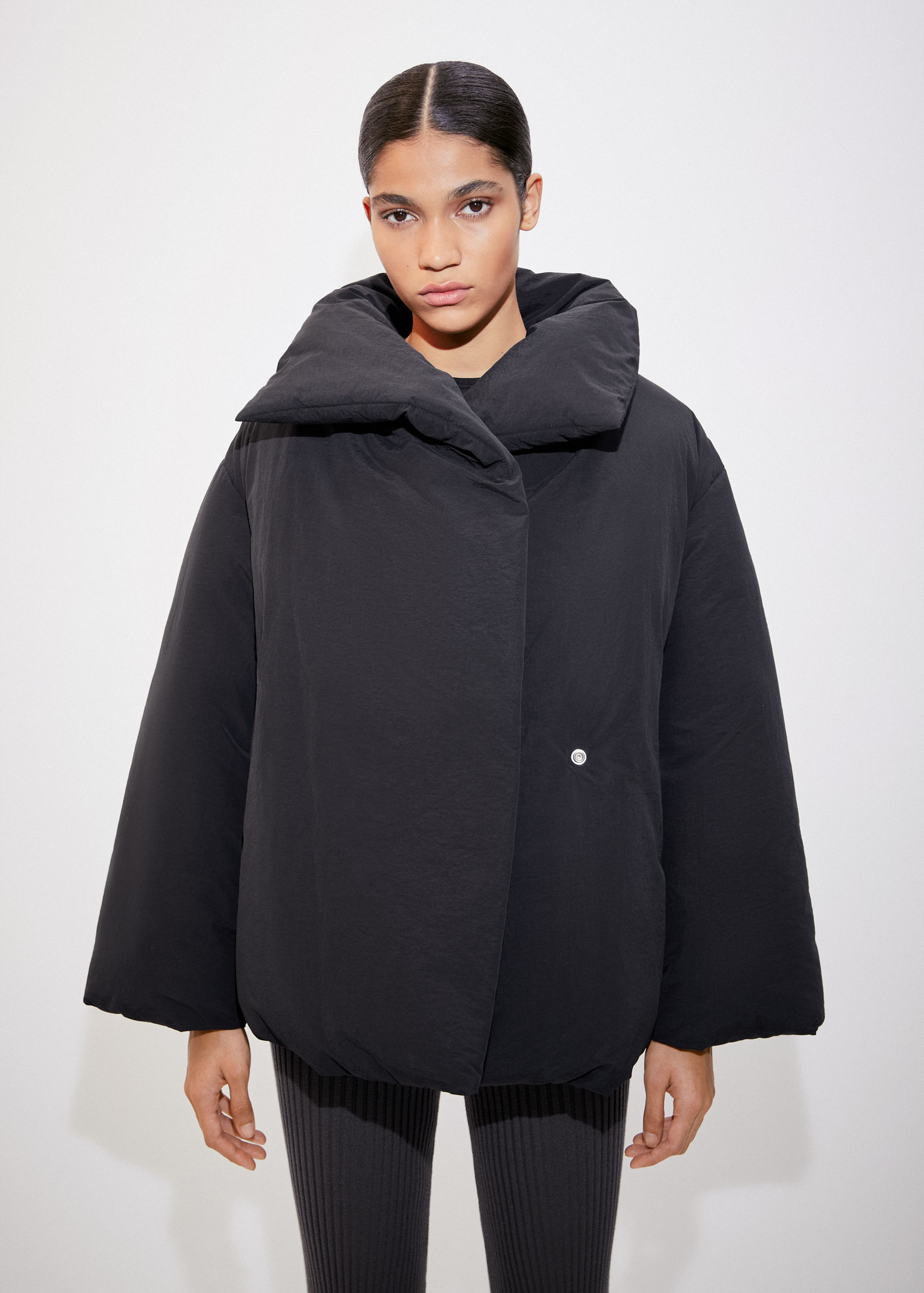 Kurzer Oversize-Stepp-Anorak - Mittlere Ansicht