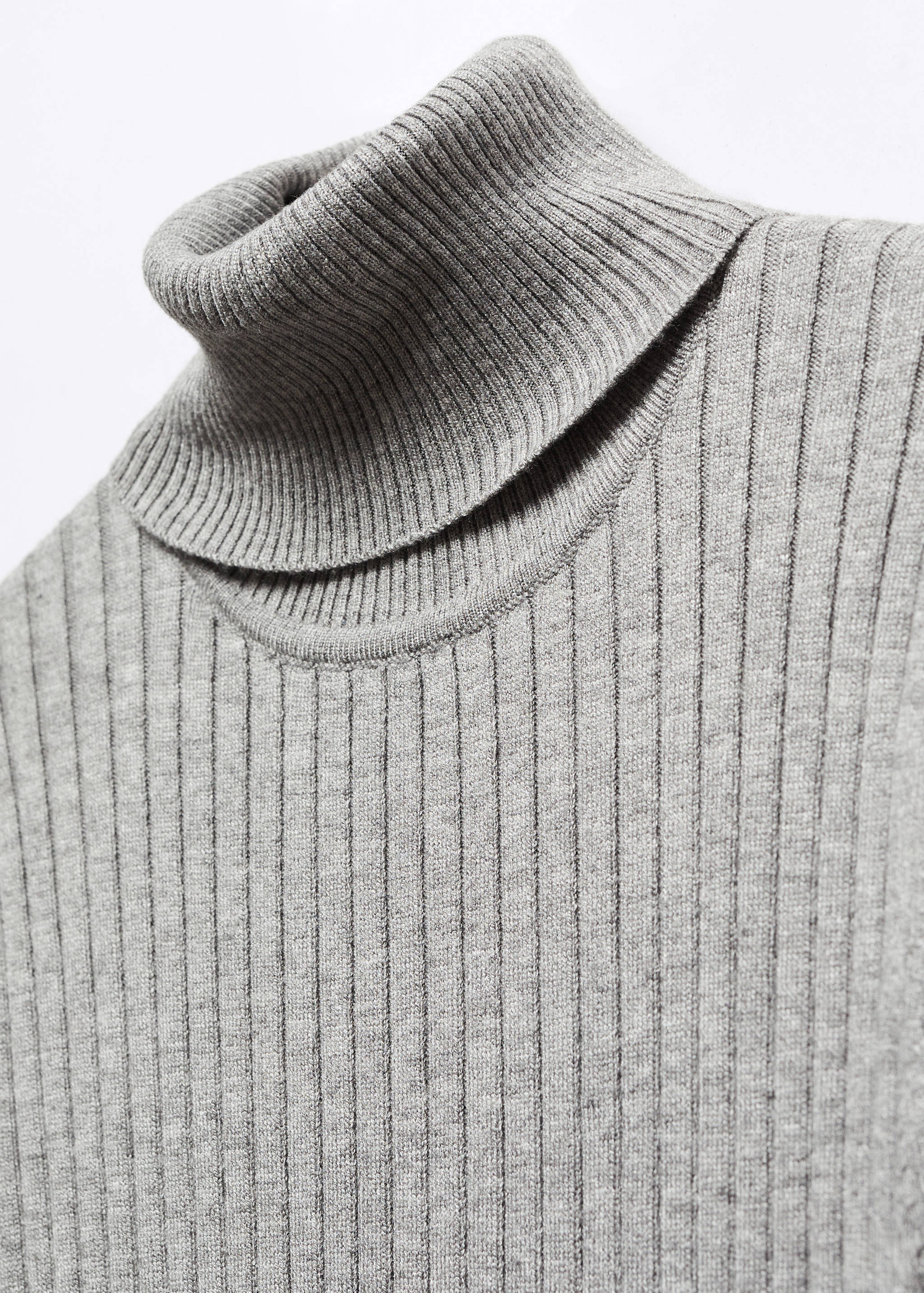 Vestido midi canelado com gola alta - Pormenor do artigo 8