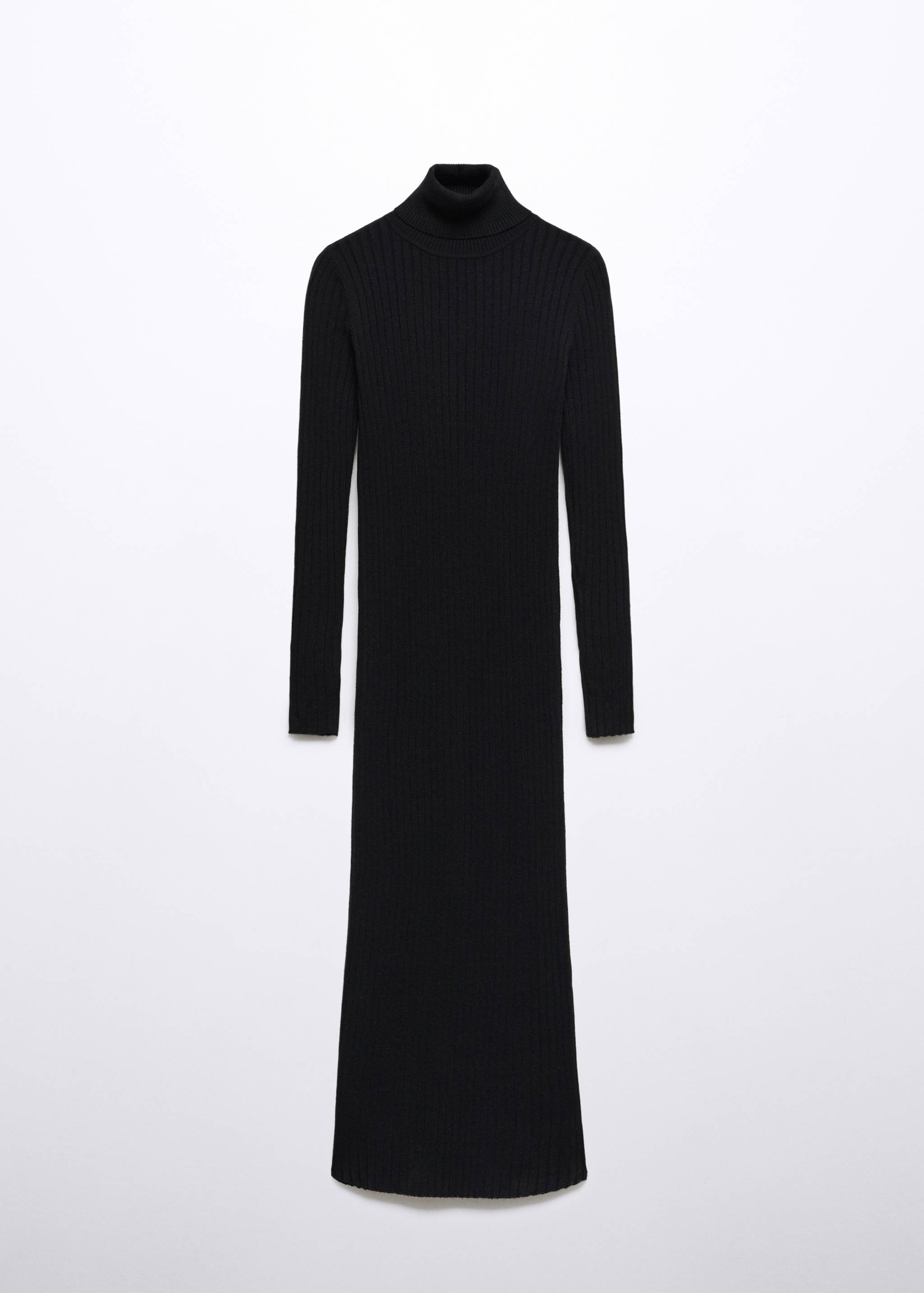 Robe midi maille côtelée col montant - Article sans modèle