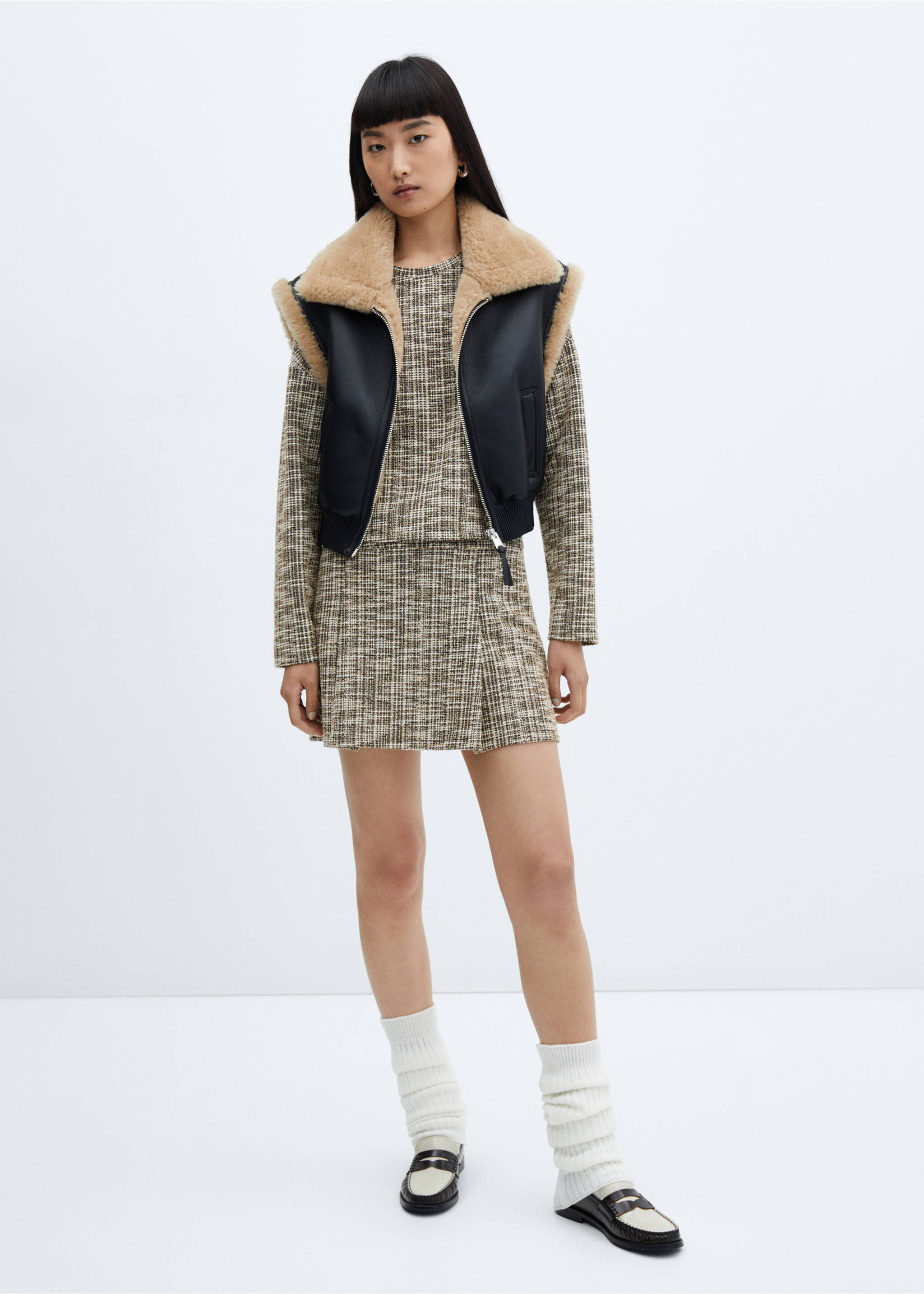 Marbled tweed sweatshirt - General plane, Beige. Ref: 57087736-00.