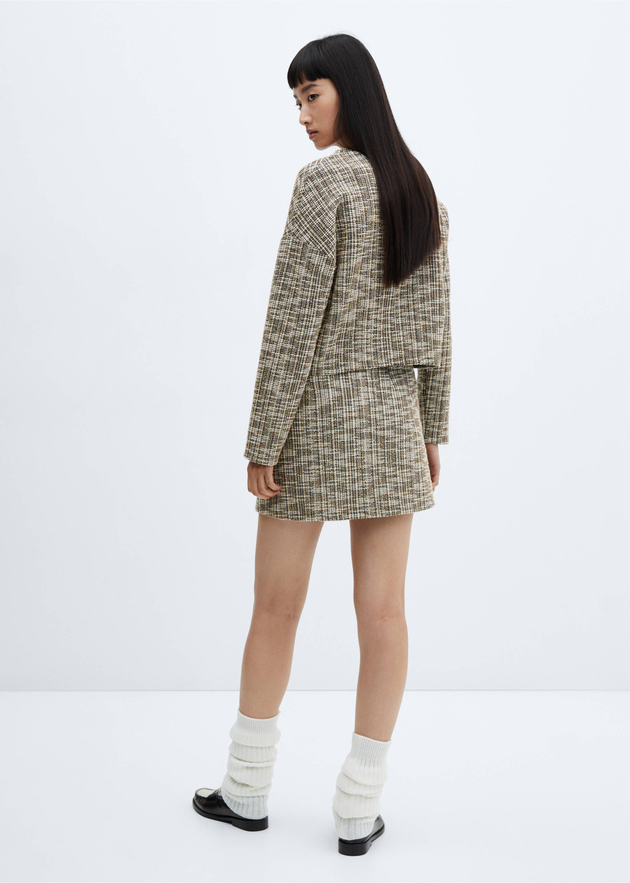 Marbled tweed sweatshirt - Reverse of the article, Beige. Ref: 57087736-00.