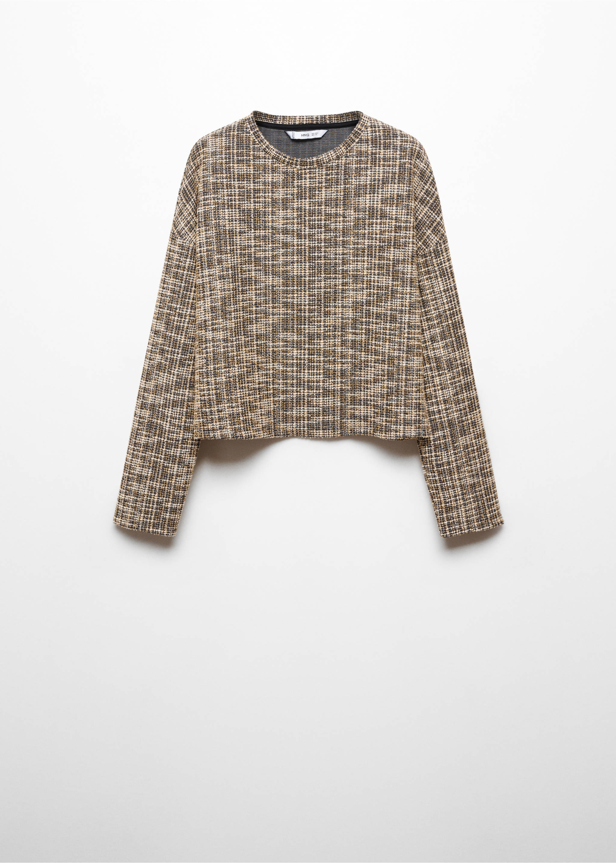 Marbled tweed sweatshirt - Article without model, Beige. Ref: 57087736-00.