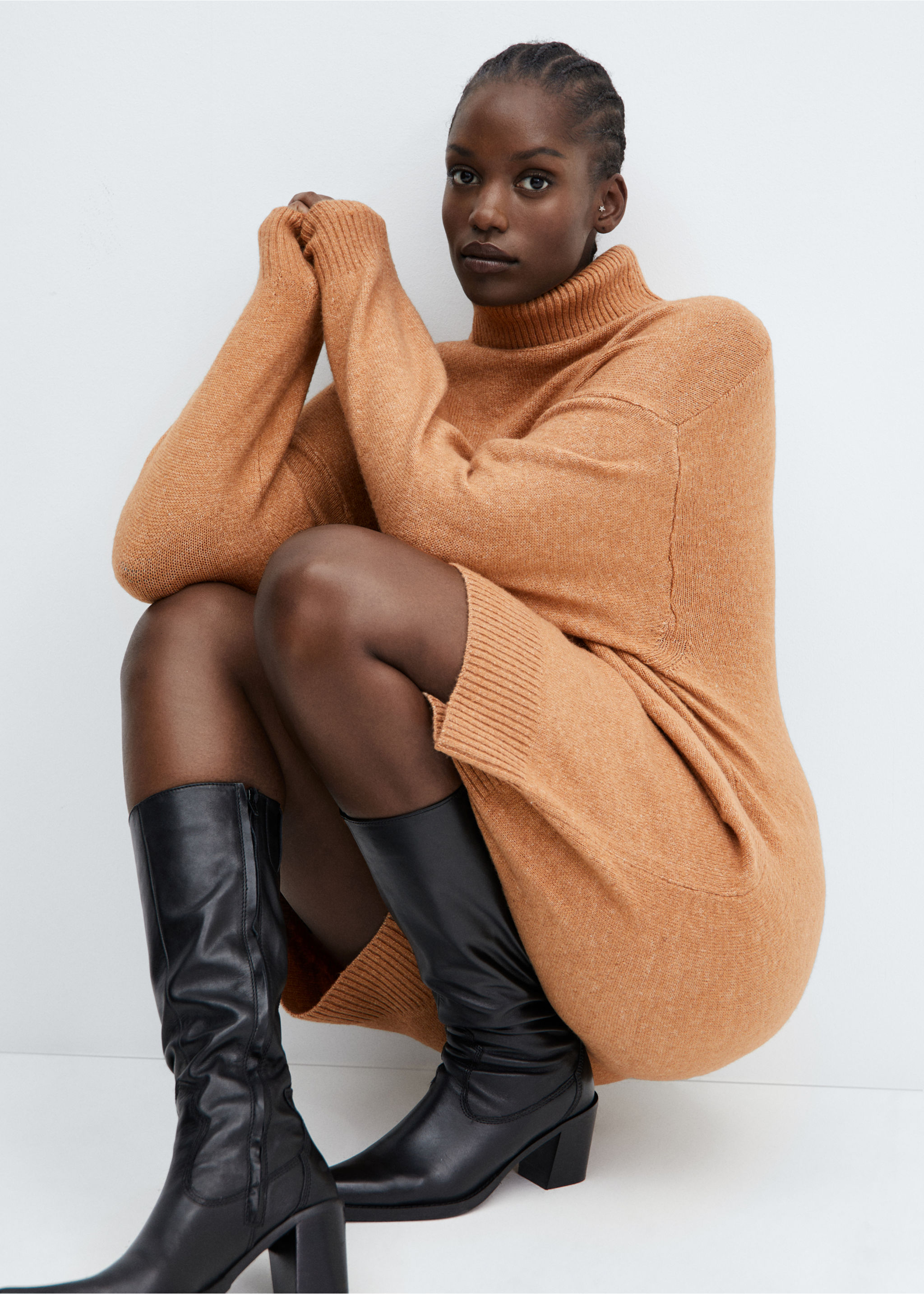 Turtle neck knit dress - Details of the article 4