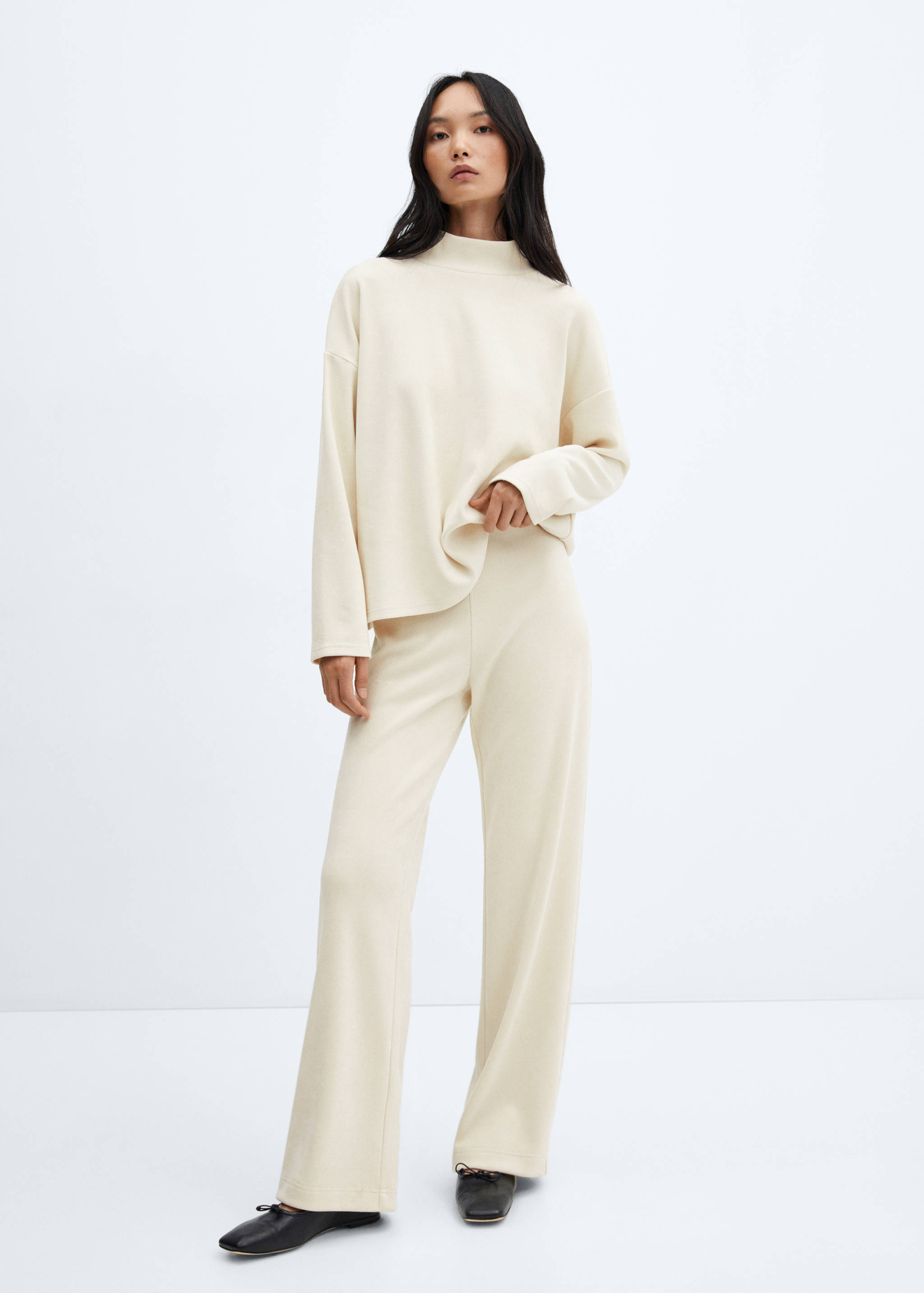 Corduroy trousers with elastic waist - General plane