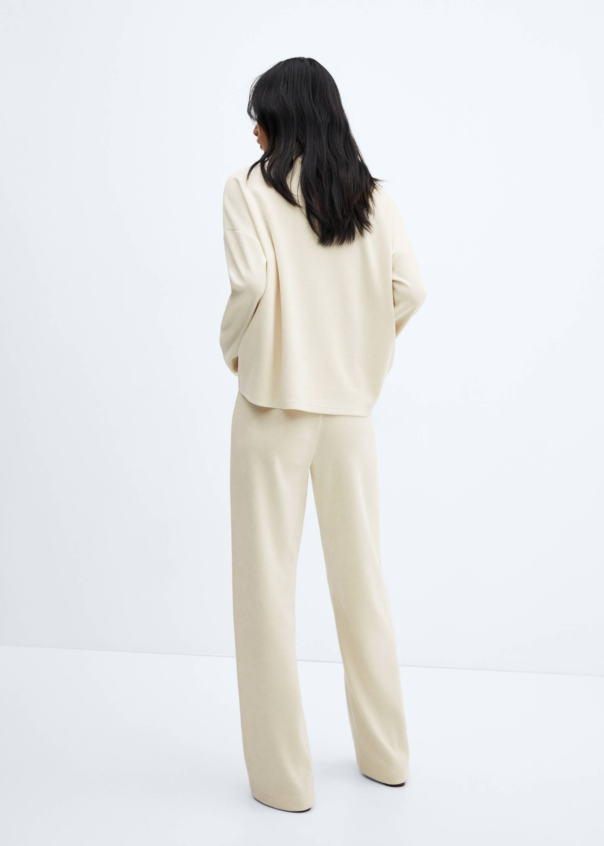 Corduroy trousers with elastic waist - Reverse of the article