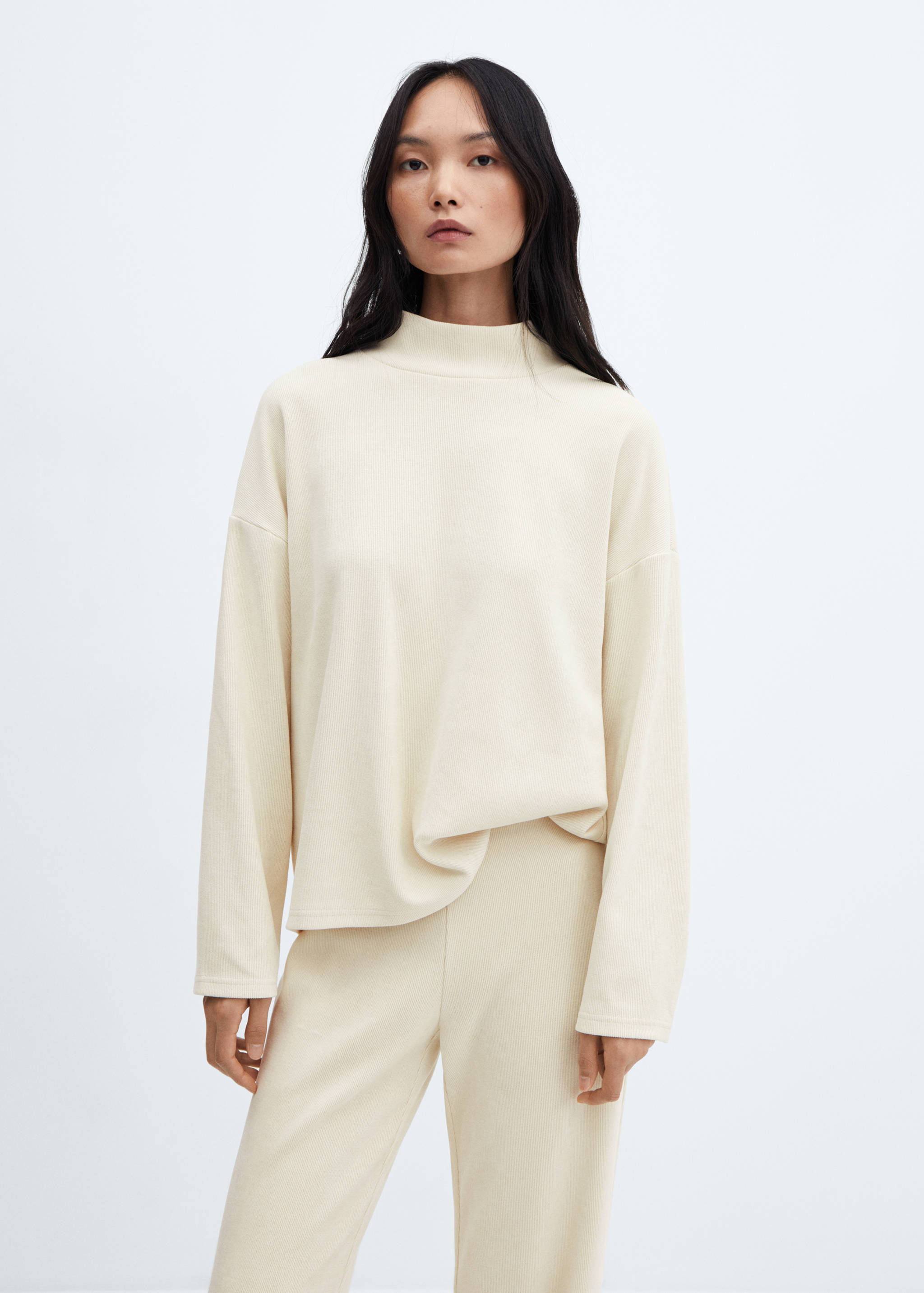 Corduroy trousers with elastic waist - Details of the article 1