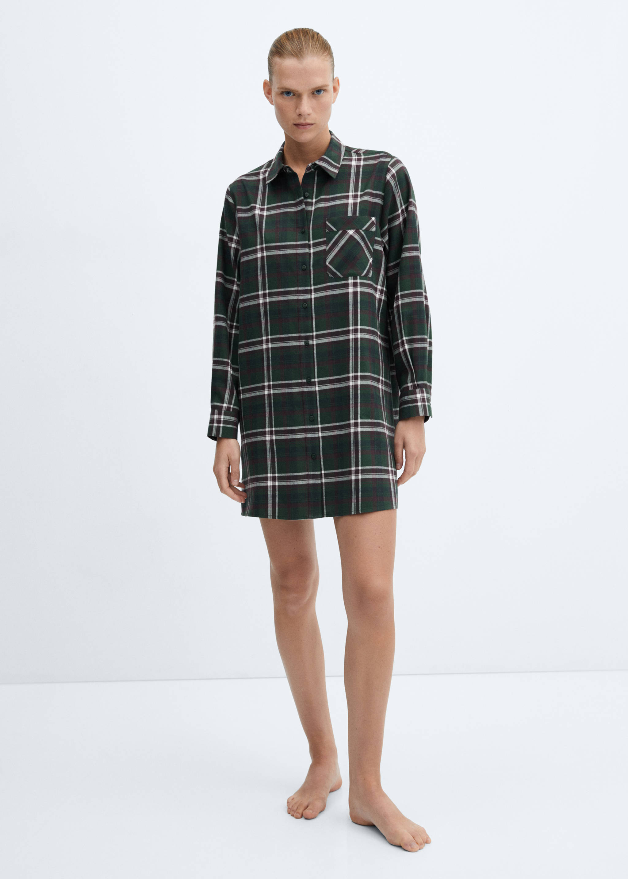 Nachthemd aus Flanell-Baumwolle - Allgemeine Ansicht