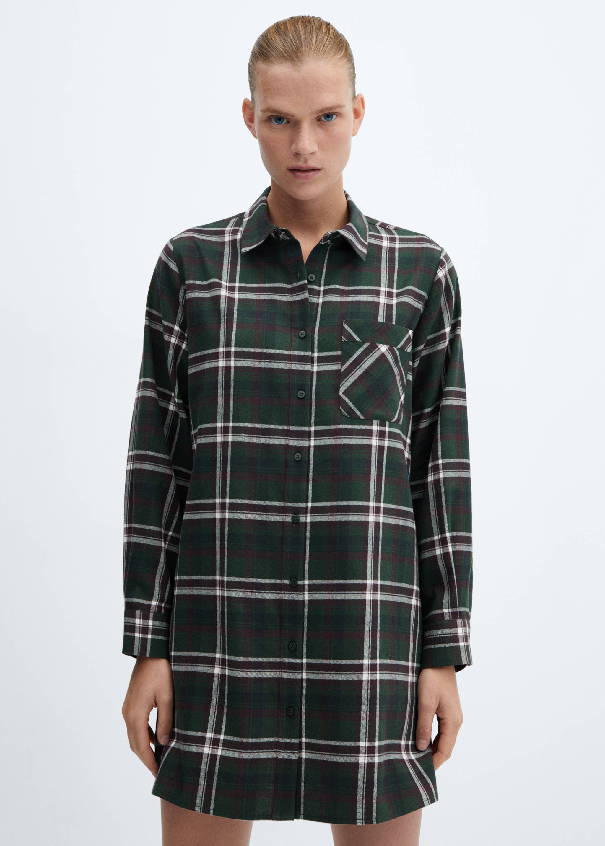 Nachthemd aus Flanell-Baumwolle - Mittlere Ansicht