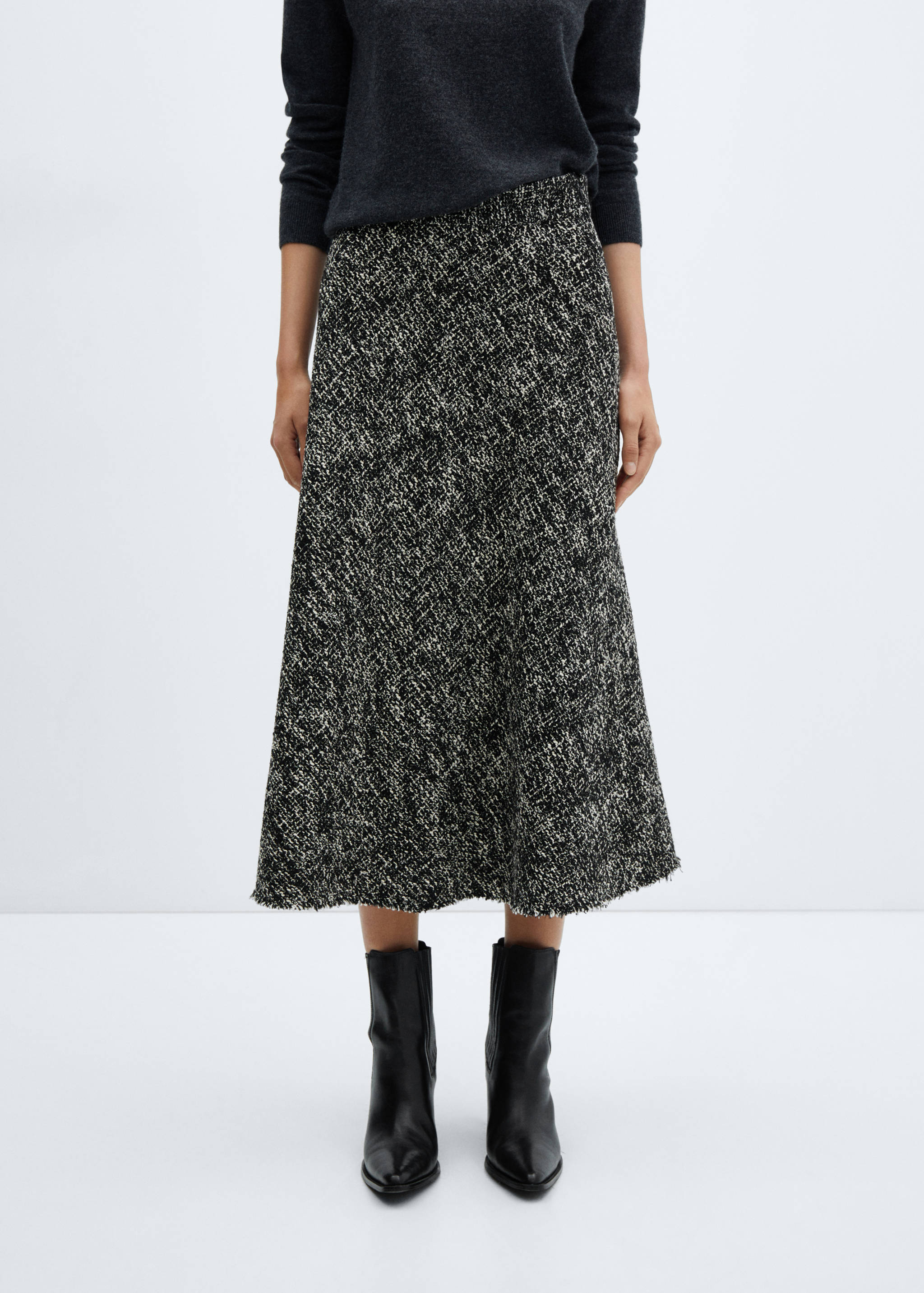 Jupe midi tweed - Plan moyen