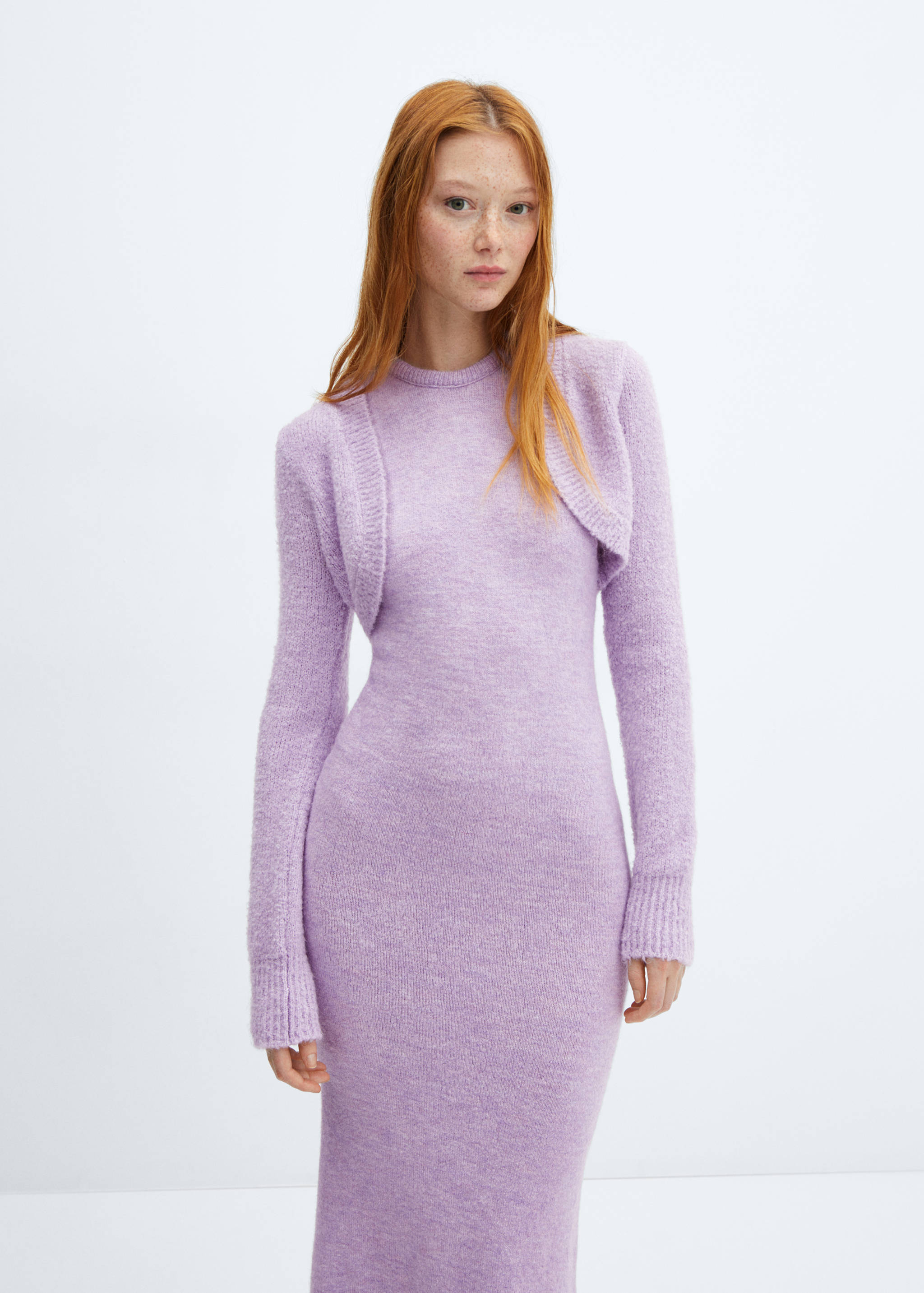 Cárdigan crop punto - Plano medio