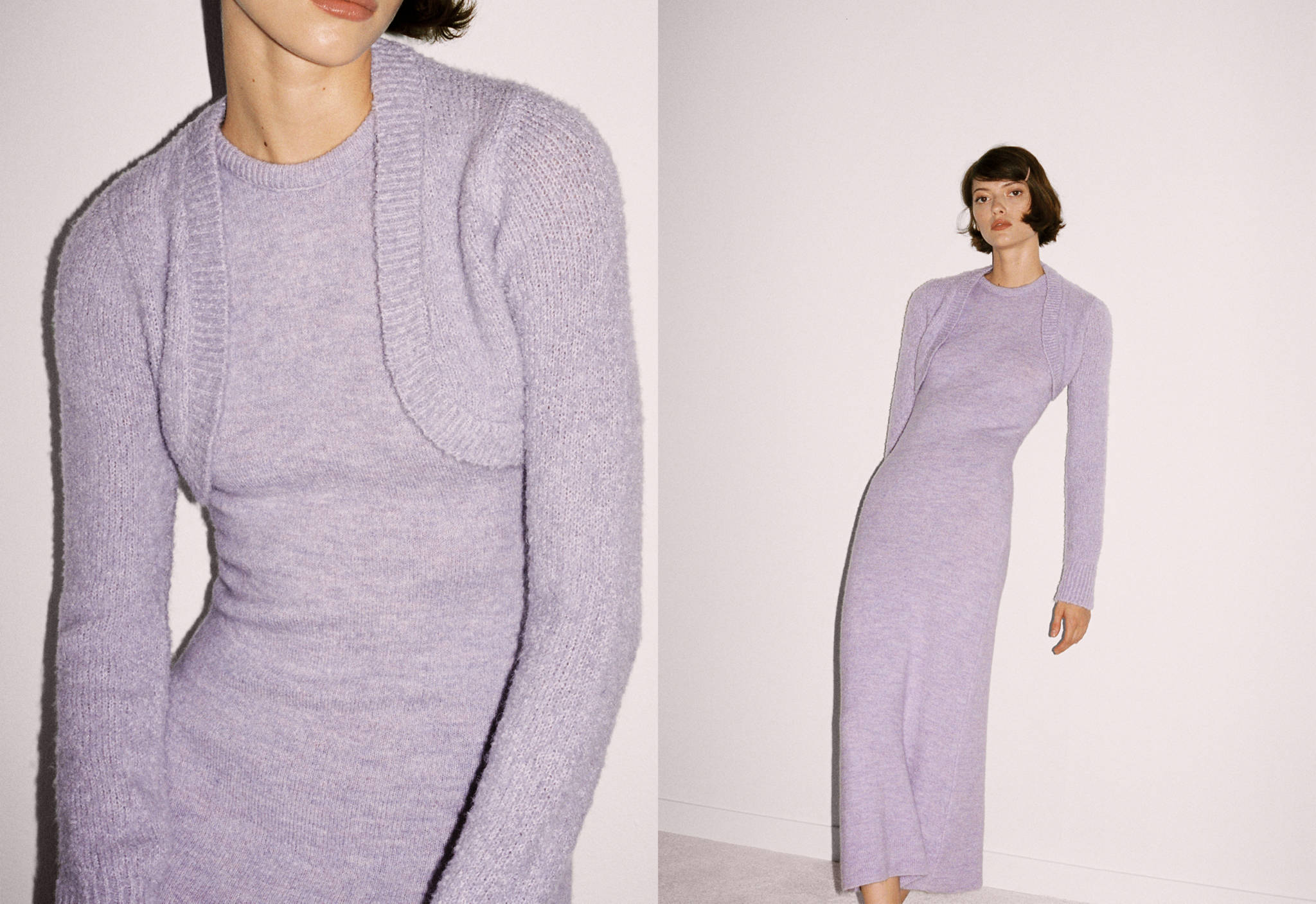 Strickjacke in Cropped-Länge - Panoramaansicht