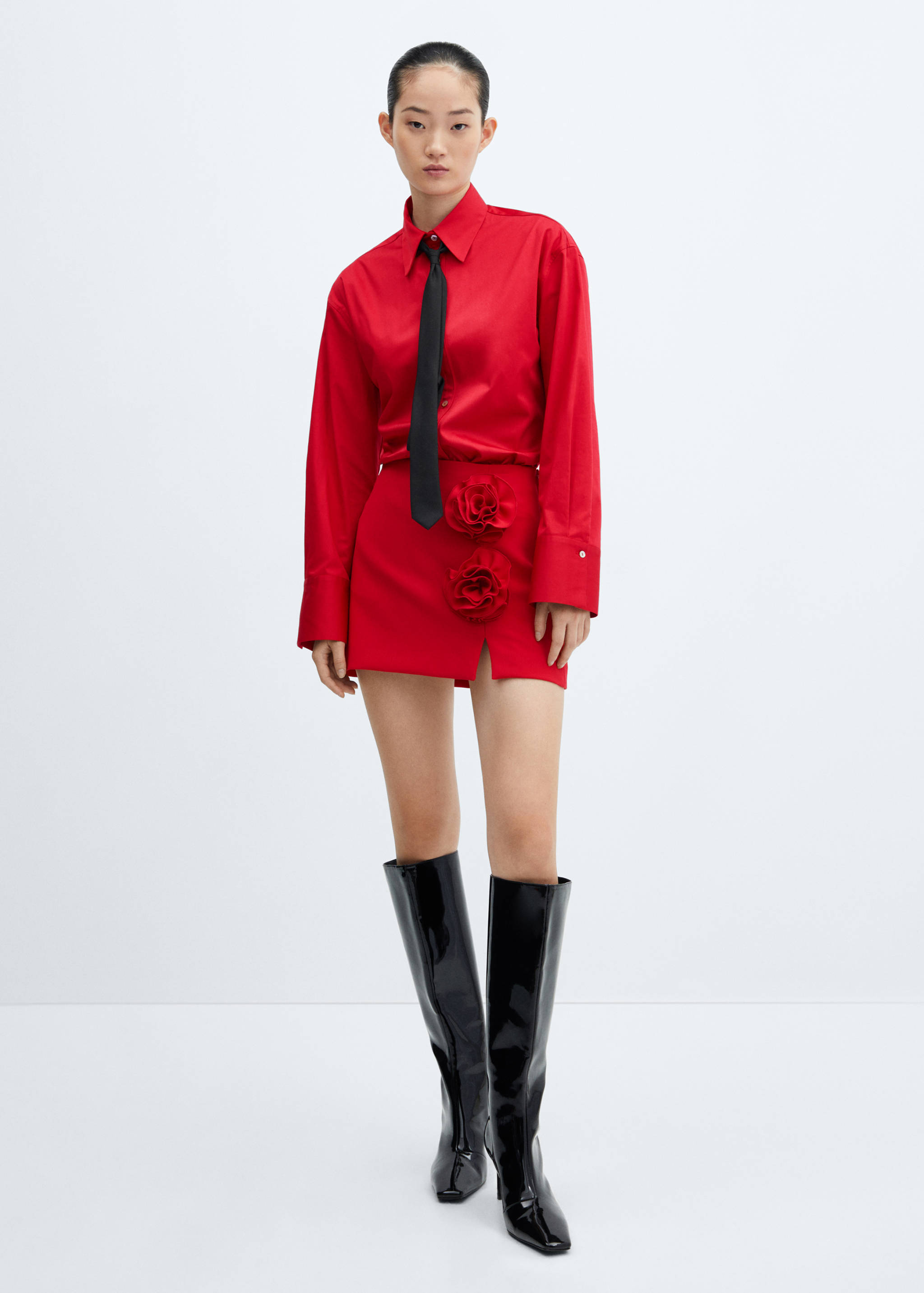 Minifalda aplique flores - Plano general