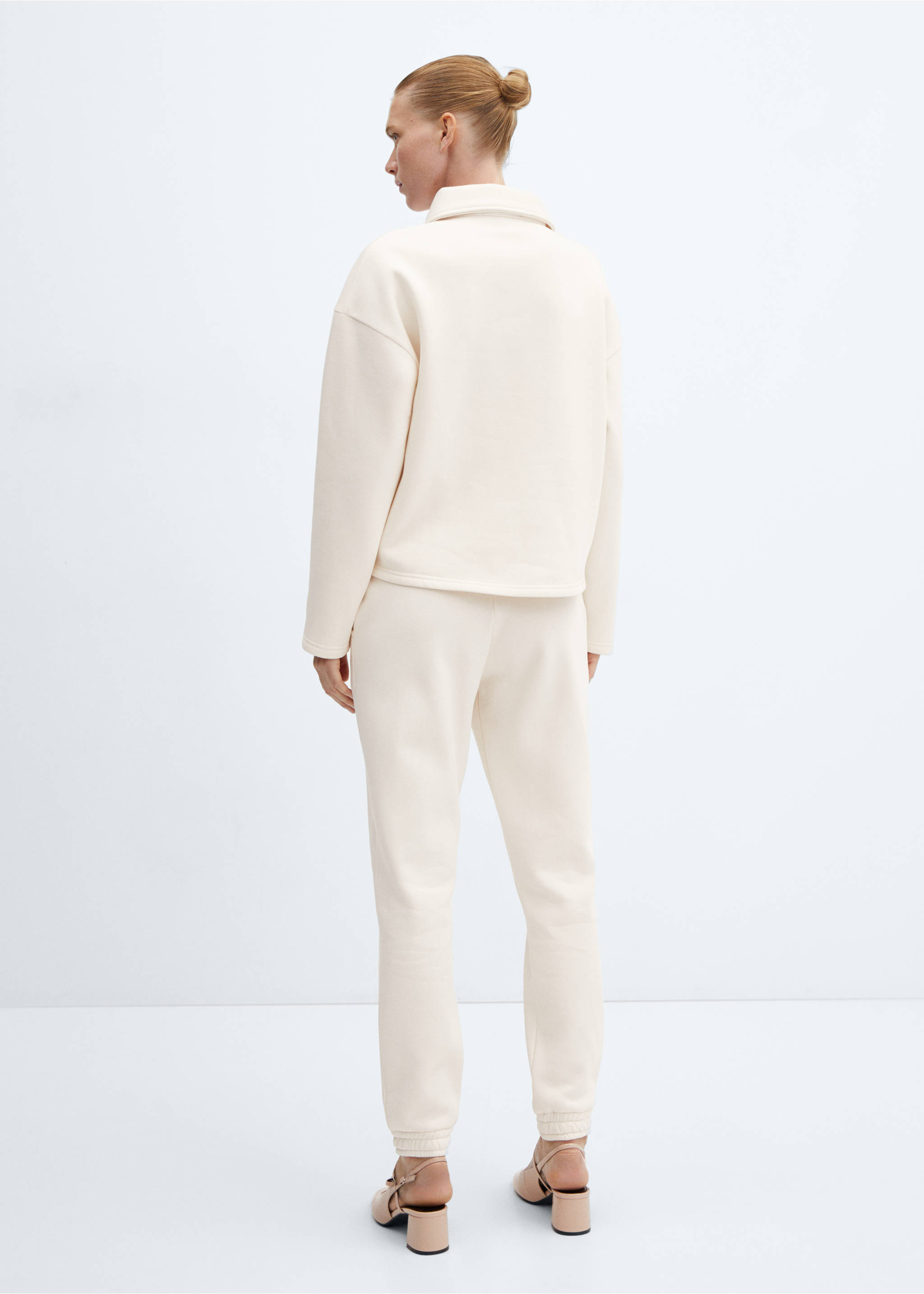 Solidarity buttoned sweatshirt - Reverse of the article, Ecru. Ref: 57087756-00.