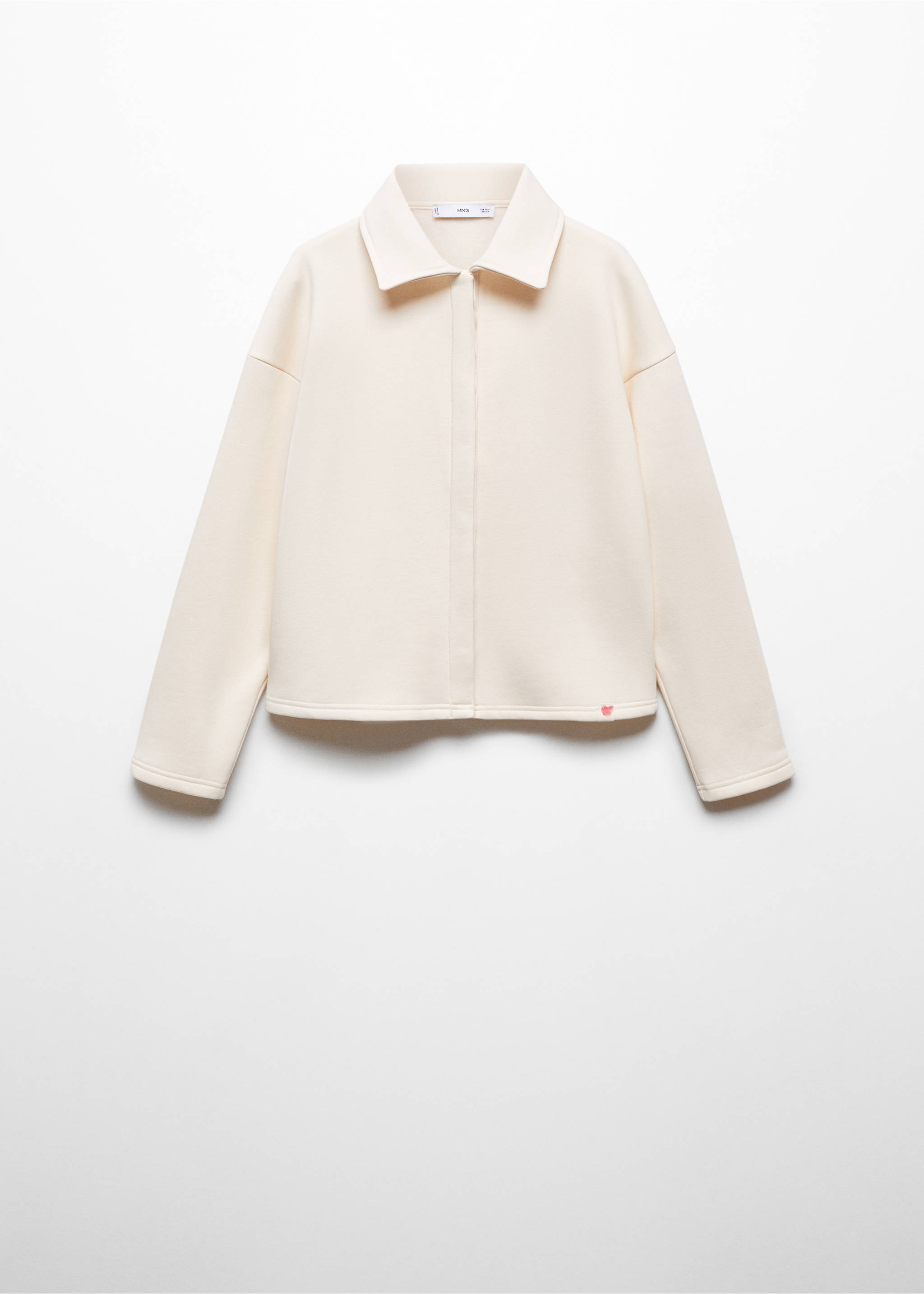 Solidarity buttoned sweatshirt - Article without model, Ecru. Ref: 57087756-00.