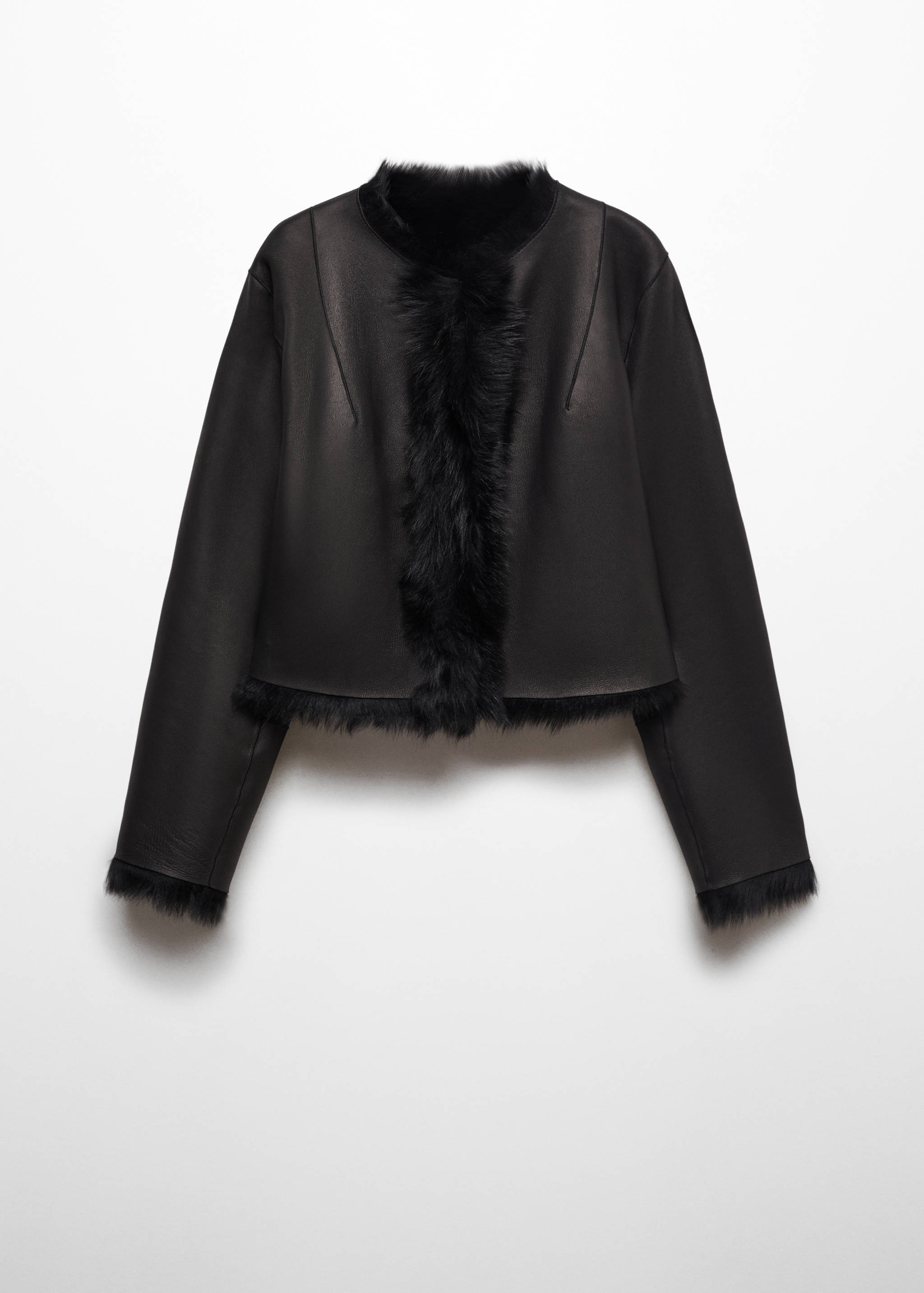 Reversible sheepskin fur-effect jacket - Reverse of the article