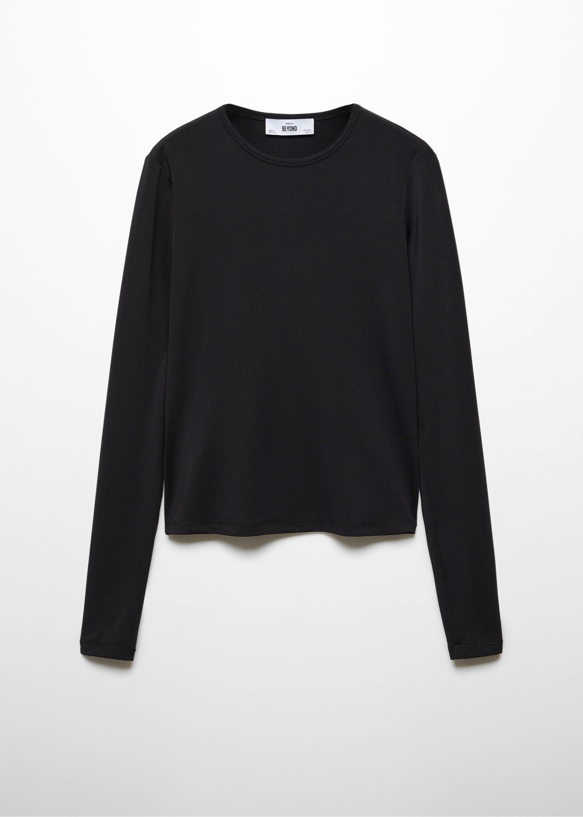 Rounded neck t-shirt - Article without model, Black. Ref: 57088272-00.
