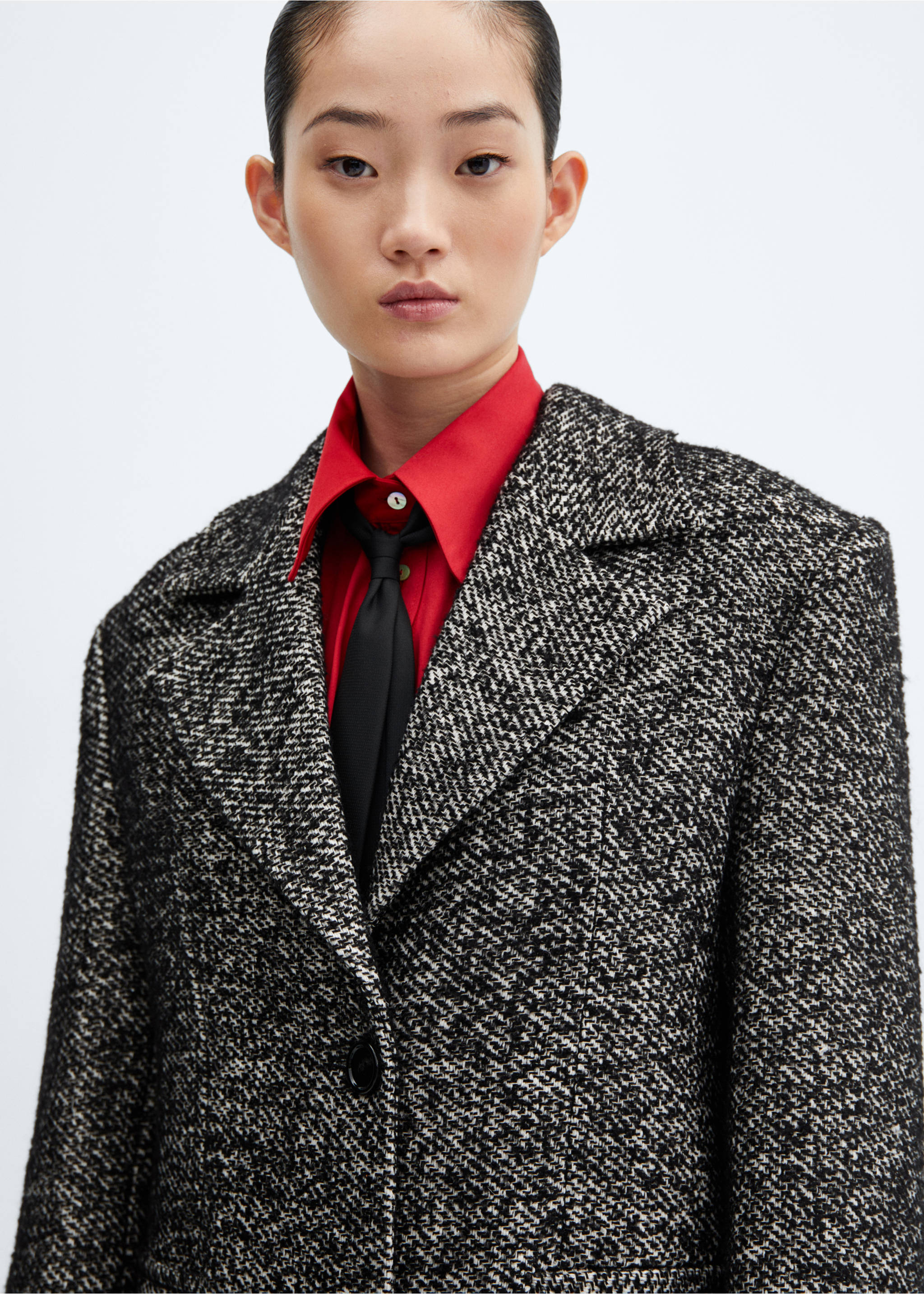 Long marbled coat - Details of the article 1, Off White. Ref: 57088277-00.