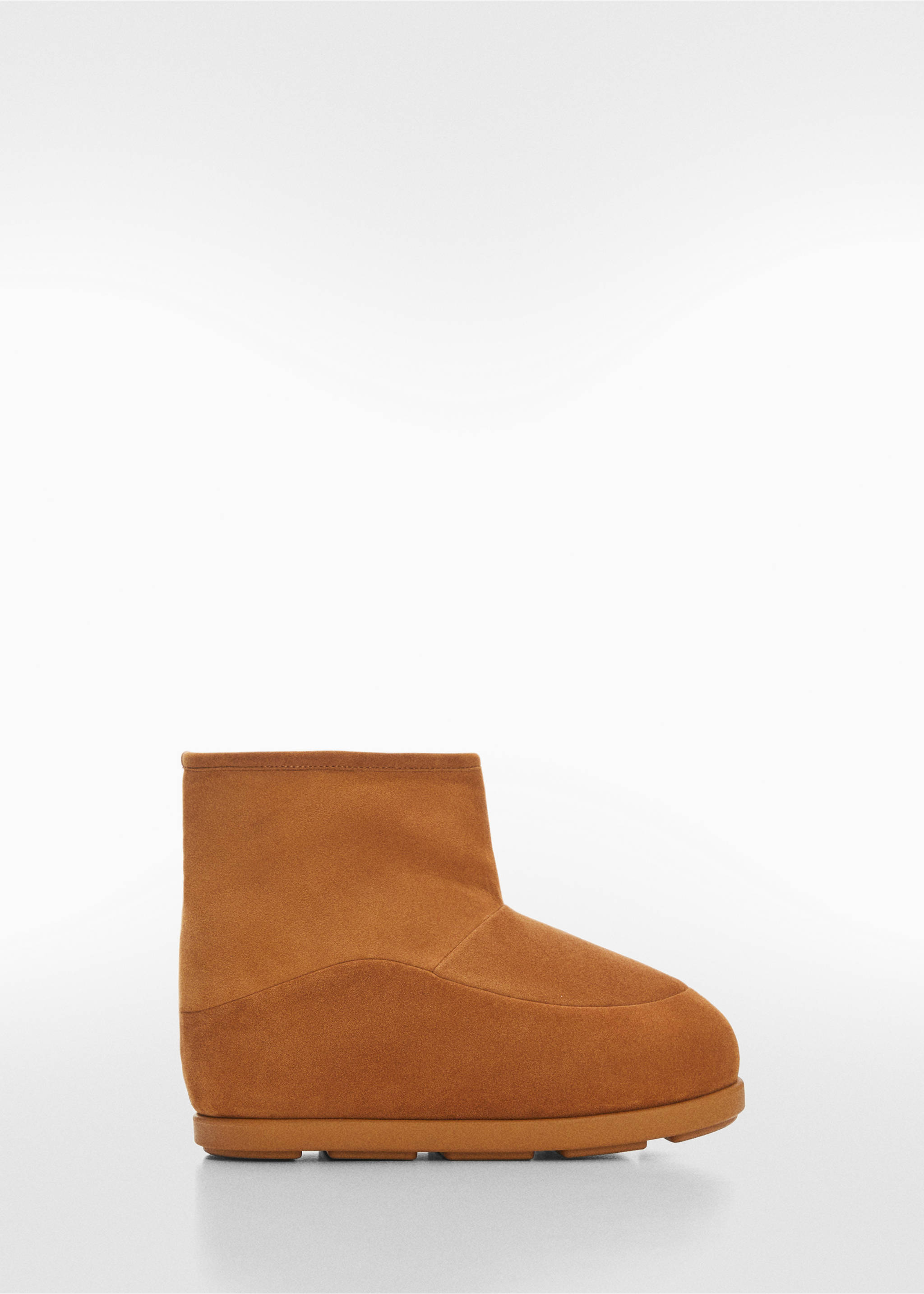 Fur-effect suede ankle boots - Article without model, Tobacco Brown. Ref: 57089080-00.