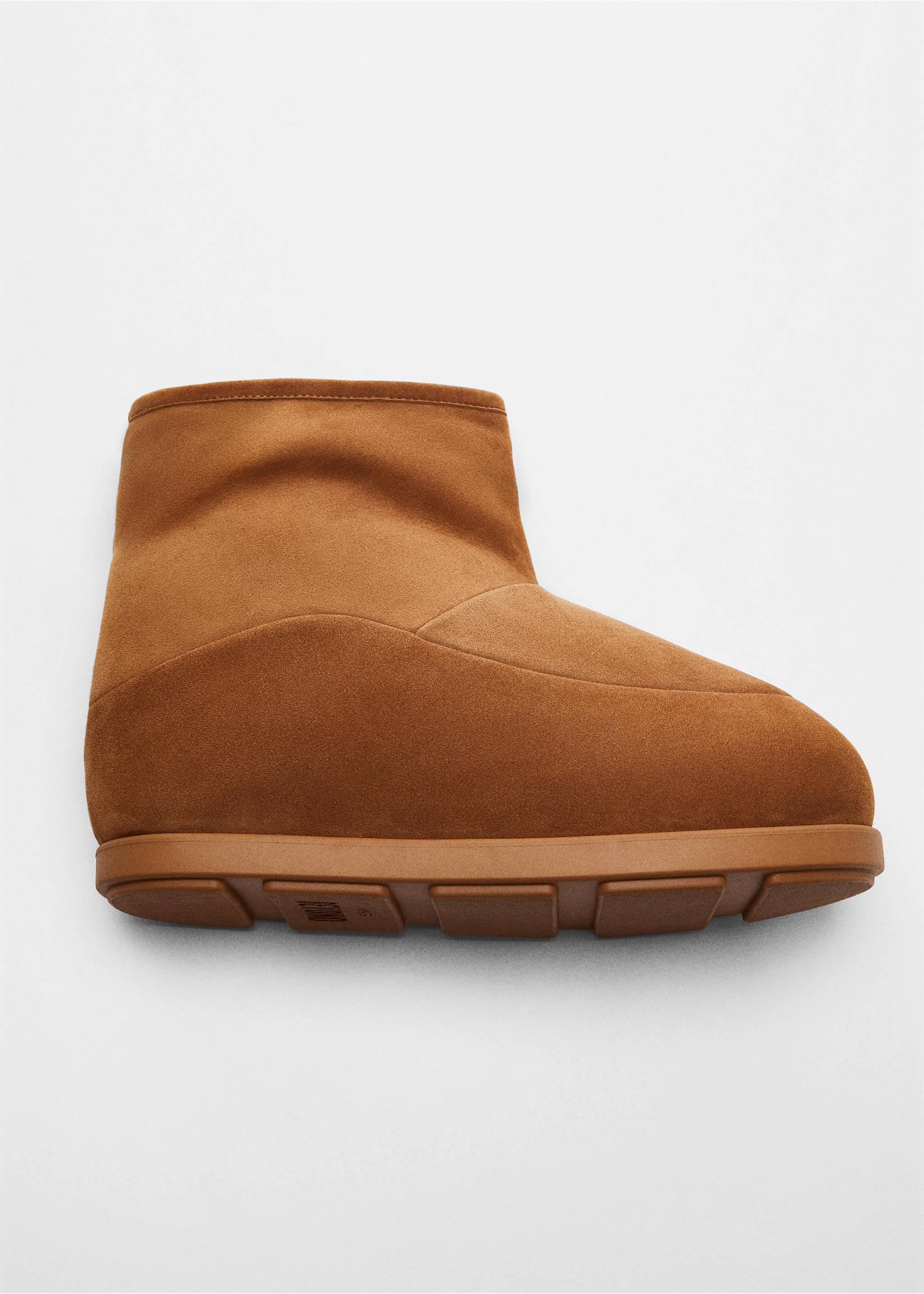 Fur-effect suede ankle boots - Details of the article 5, Tobacco Brown. Ref: 57089080-00.