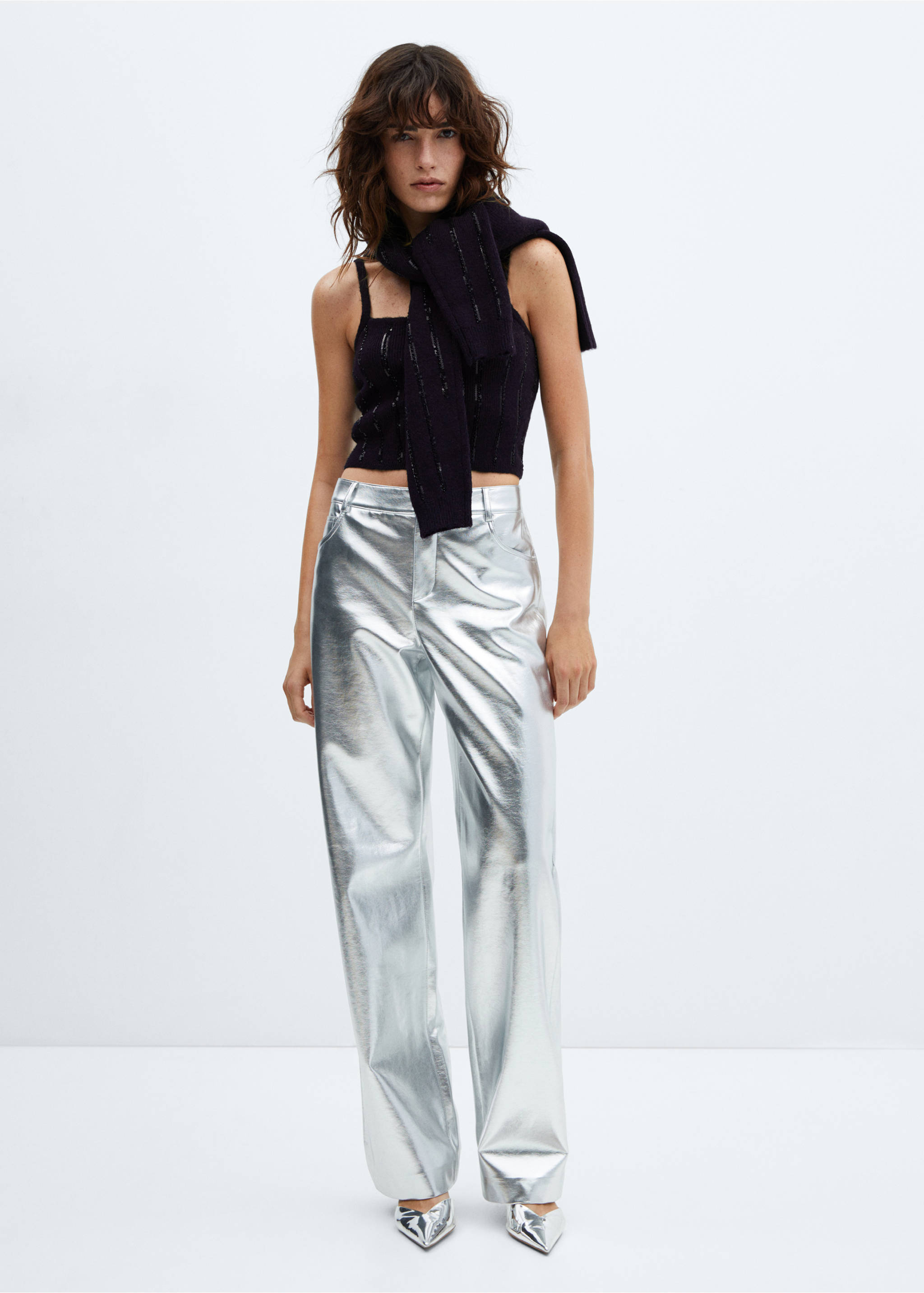 Sequins knit top - General plane, Dark Navy. Ref: 57089088-00.