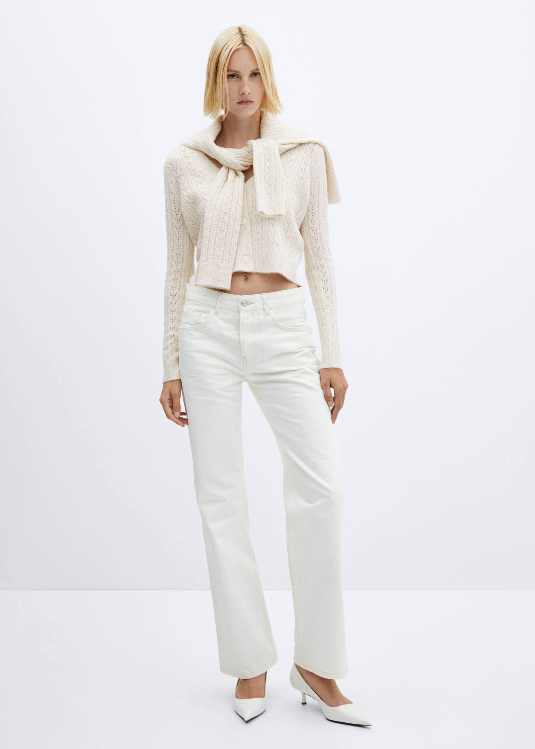 Paillettes knit cardigan - General plane