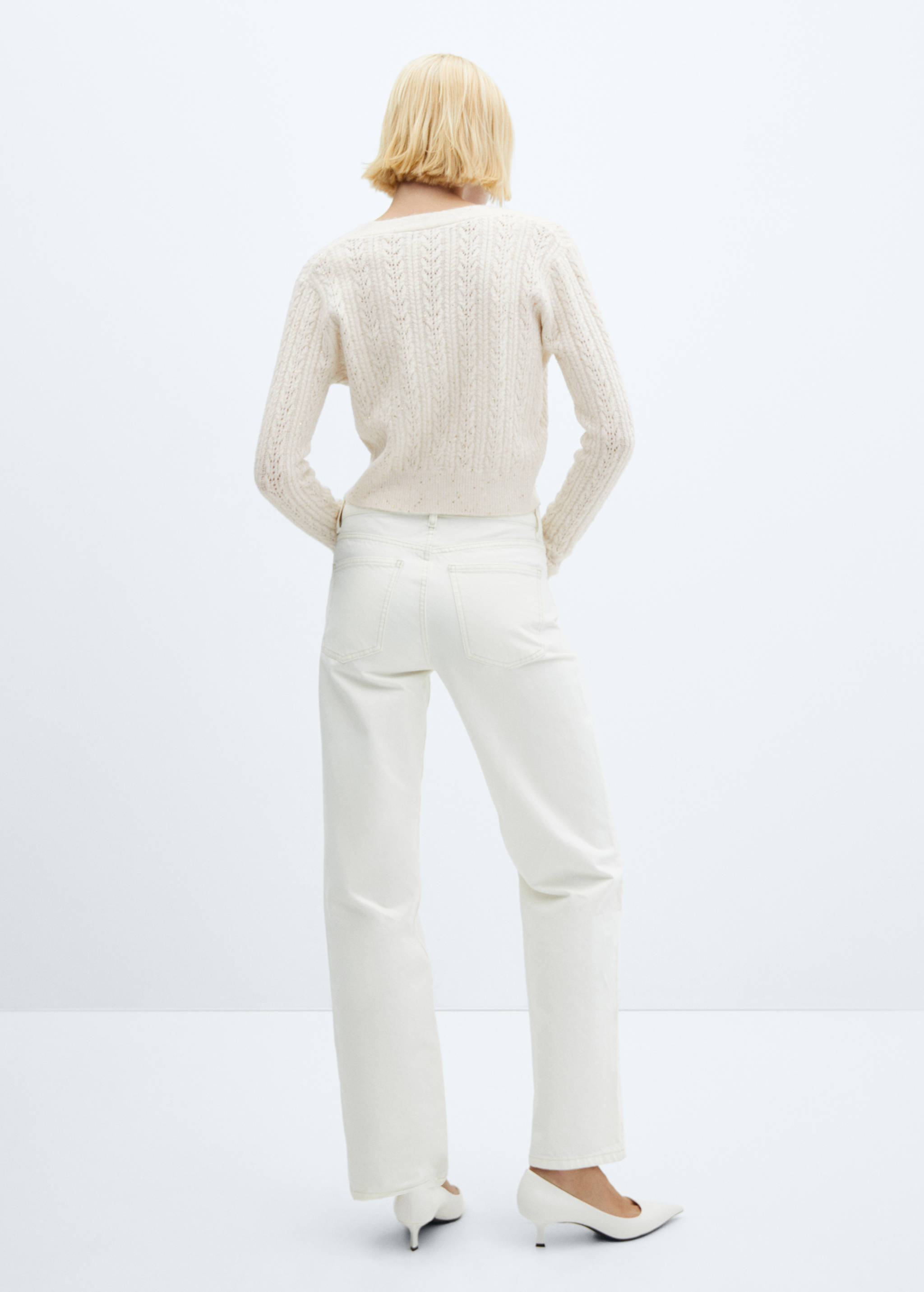 Paillettes knit cardigan - Reverse of the article