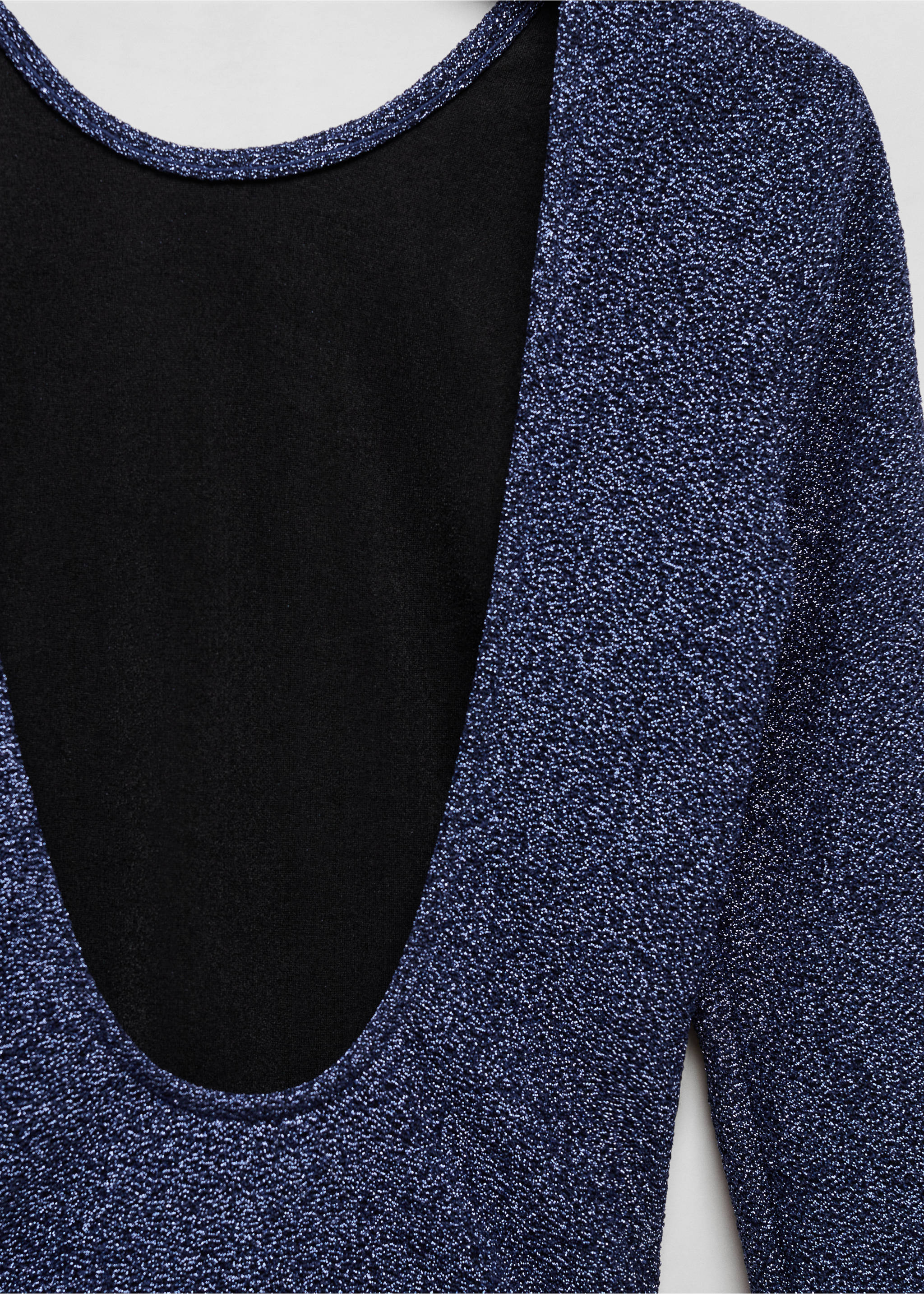 Open-back lurex bodysuit - Details of the article 8, Blue. Ref: 57089104-00.