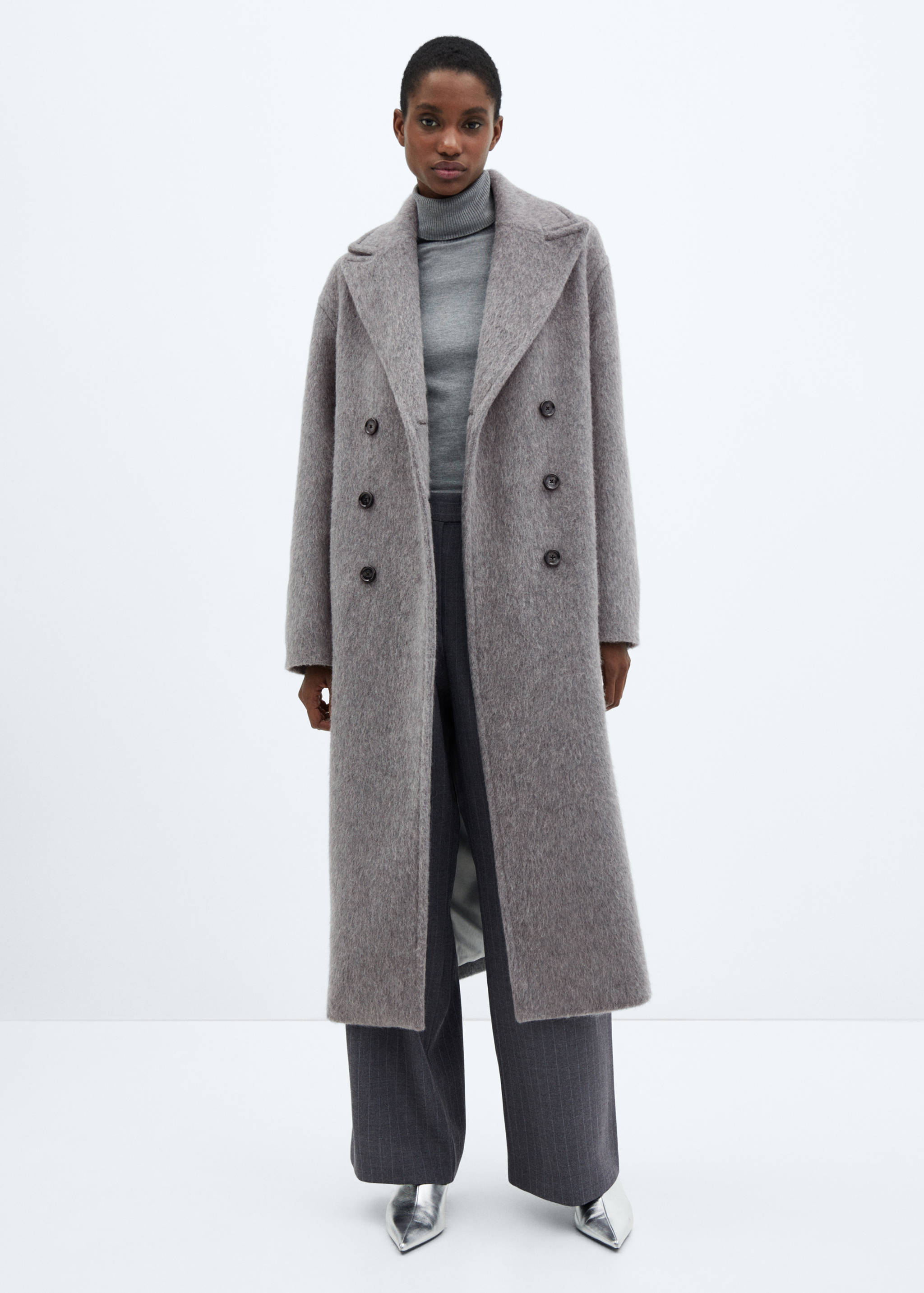 Double-breasted wool coat - General plane