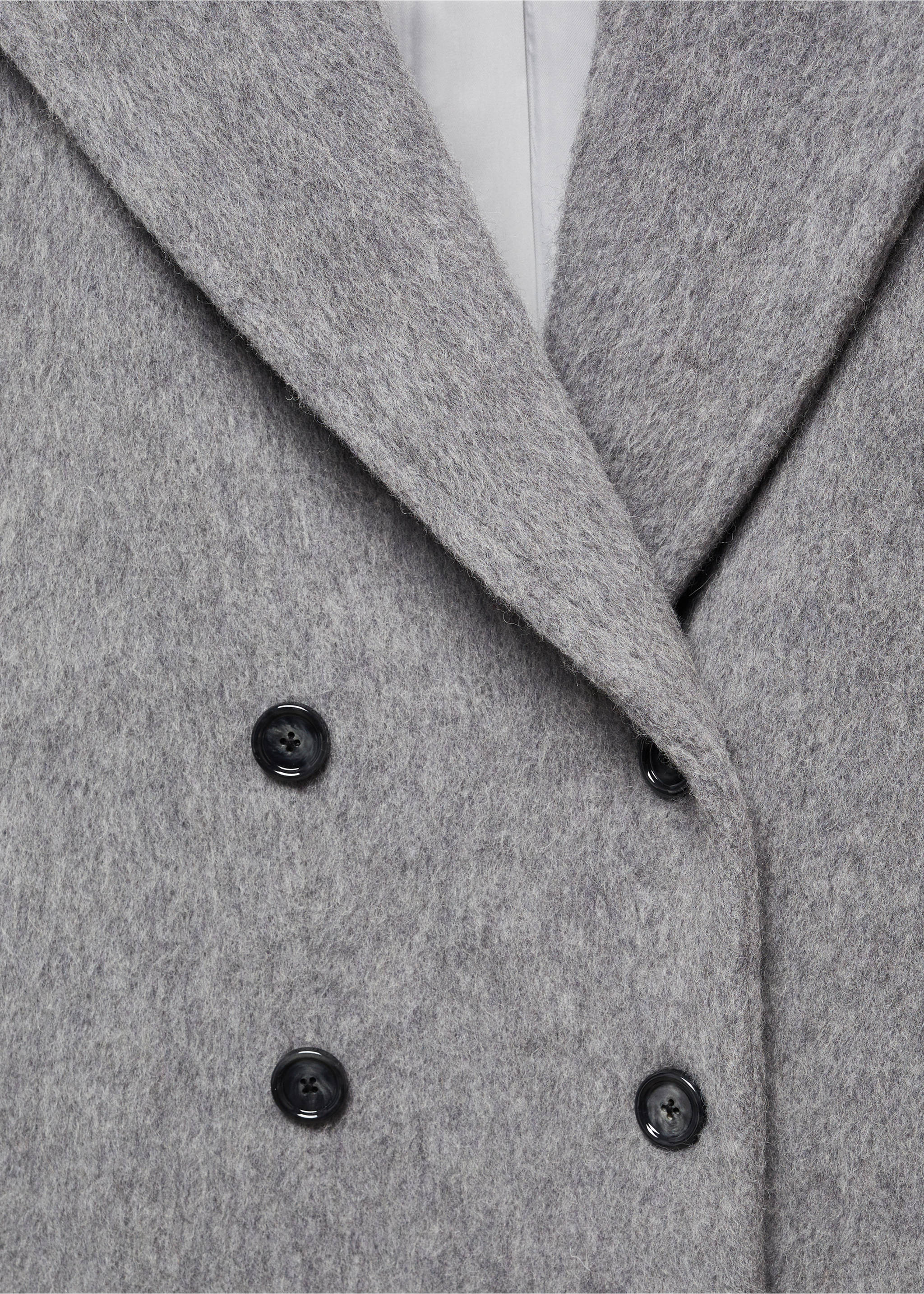 Double-breasted wool coat - Details of the article 8, Light Heather Grey. Ref: 57089114-00.
