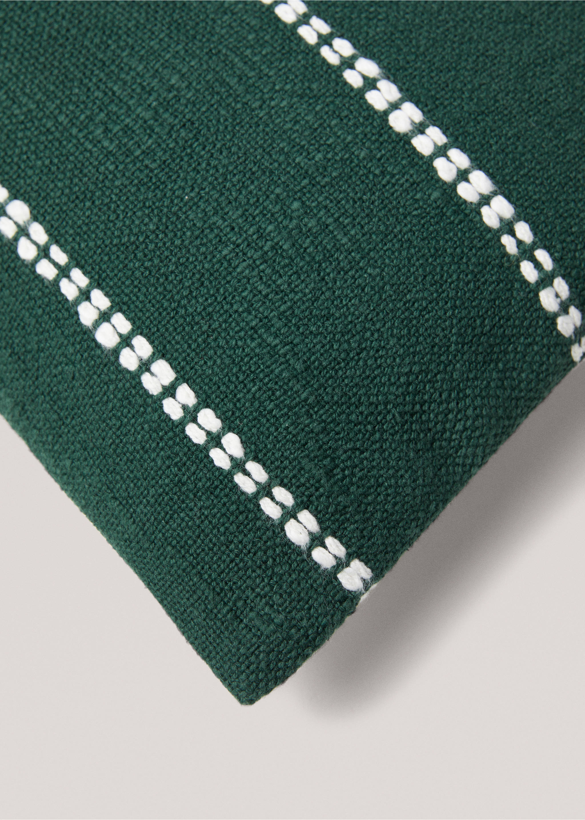 Stitch cushion cover 50x50cm - Details of the article 4, Dark Green. Ref: 57089220-00.