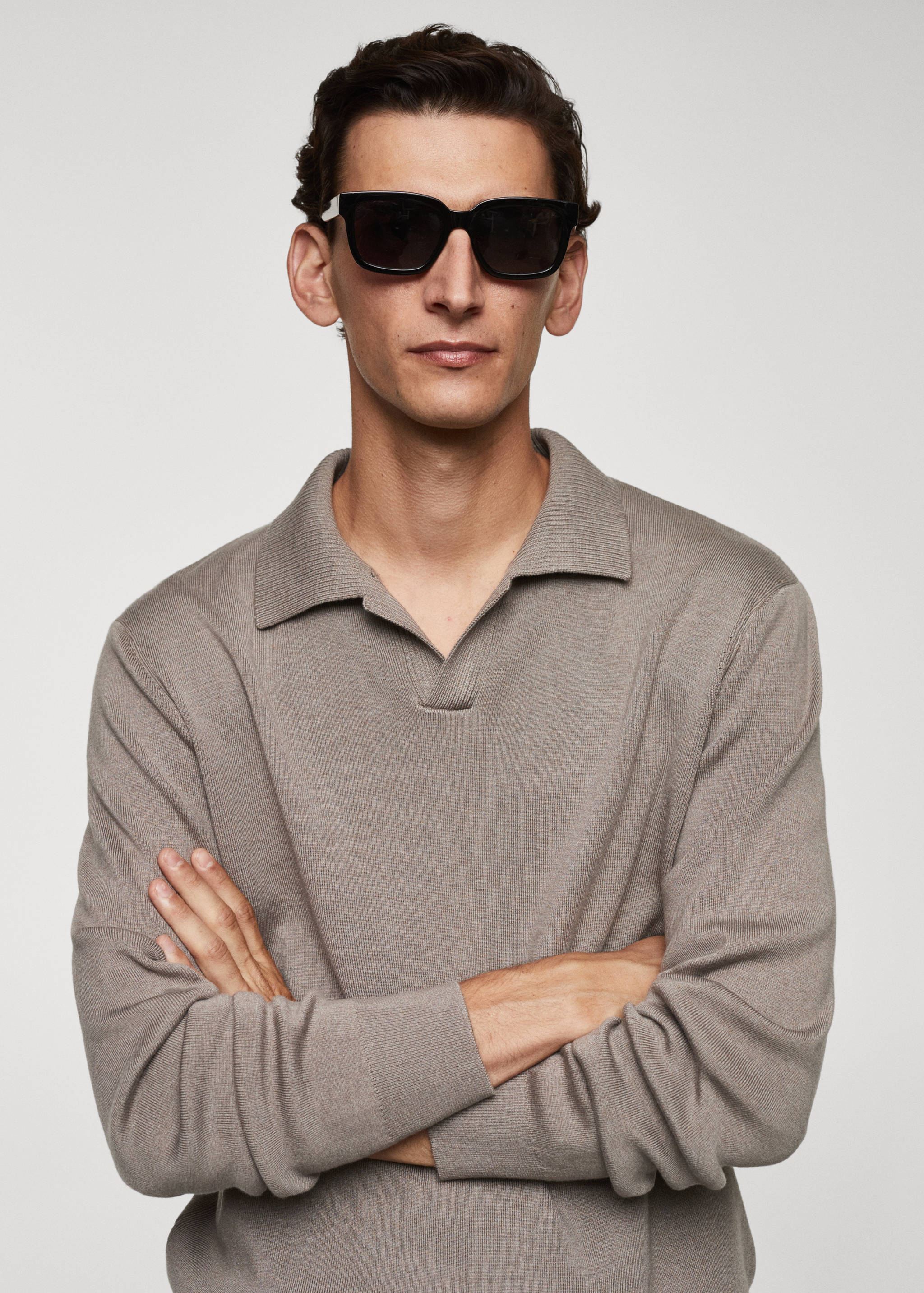 Polo collar wool sweater - Details of the article 1