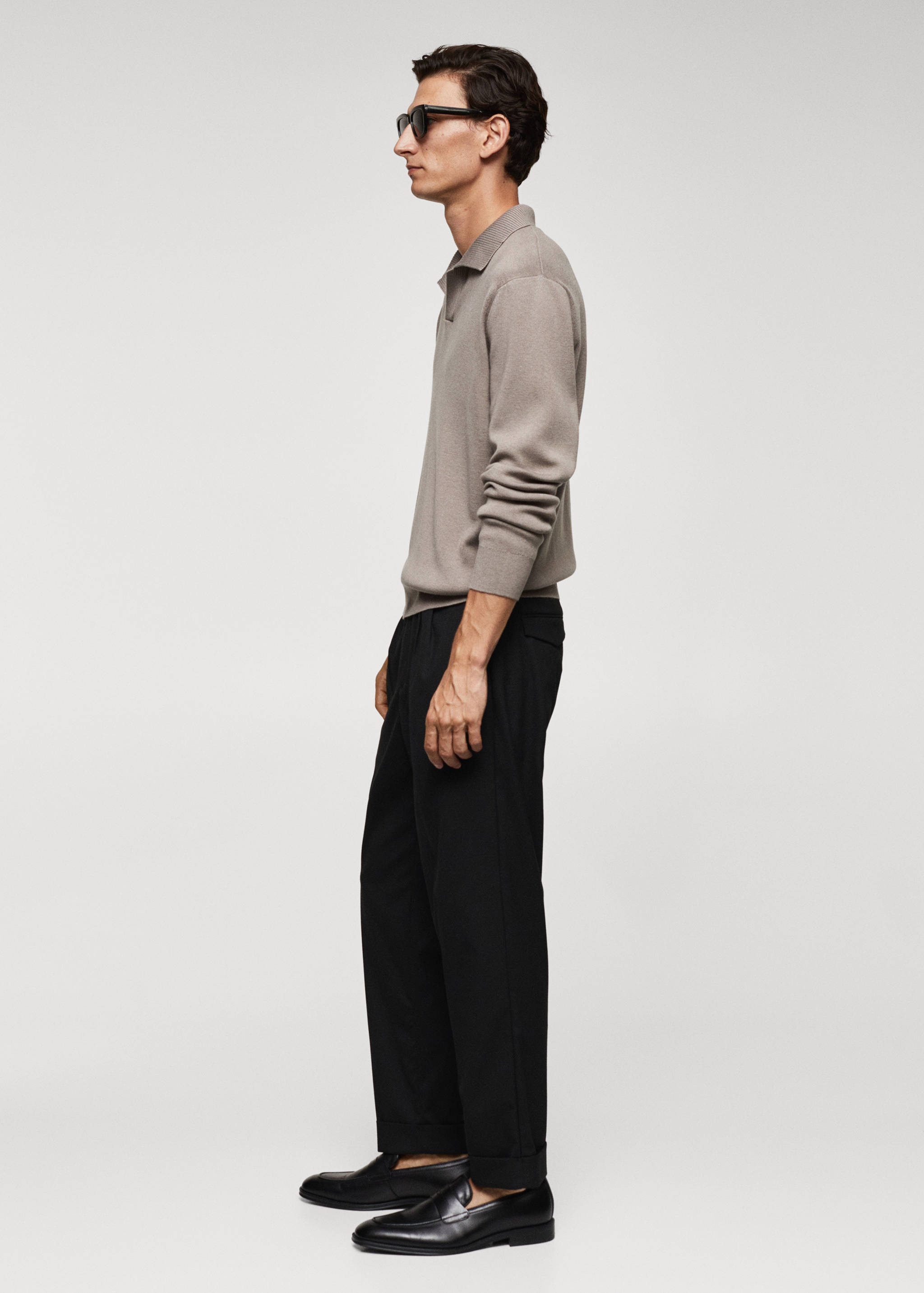 Polo collar wool sweater - Details of the article 2