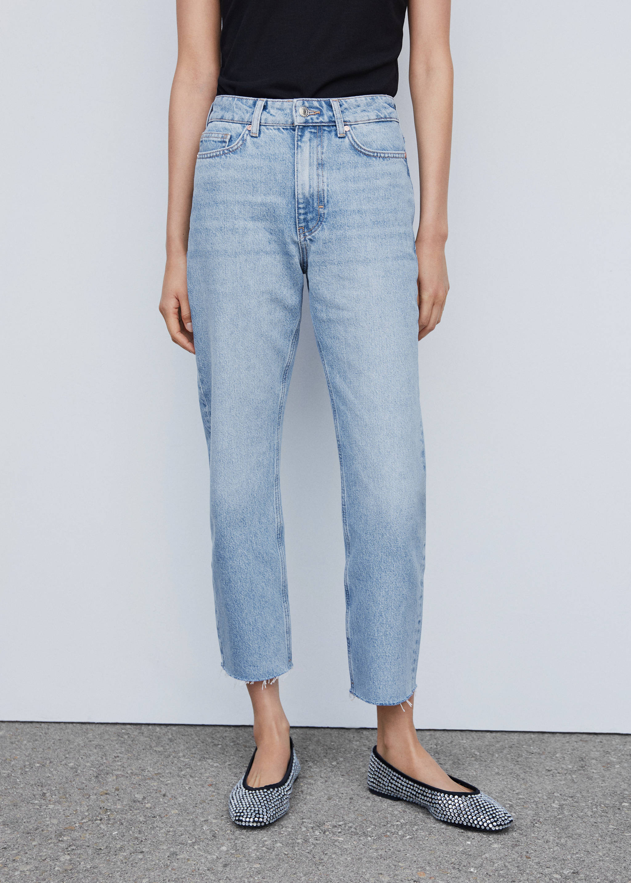 High waist straight jeans - Medium plane