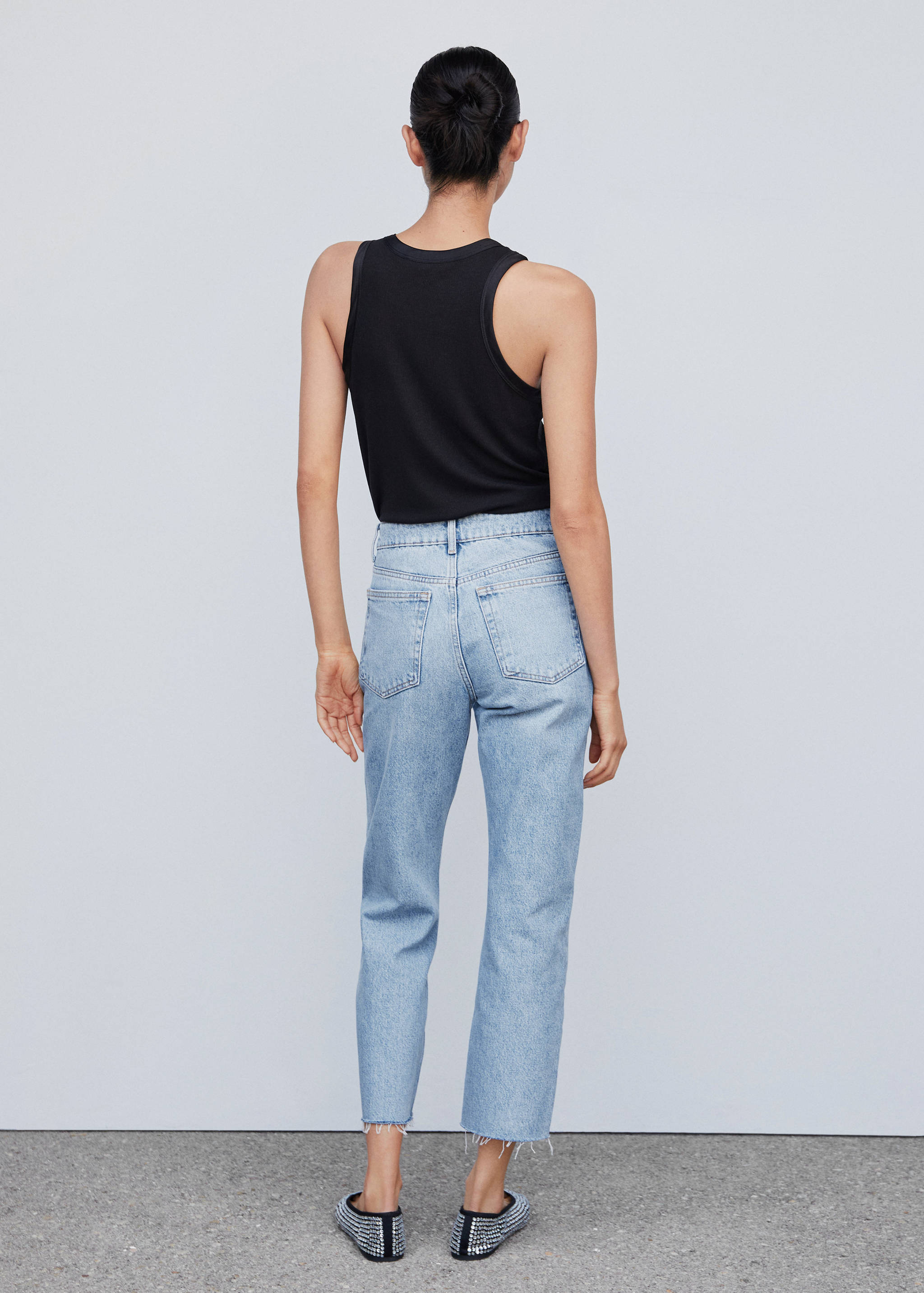 High waist straight jeans - Reverse of the article