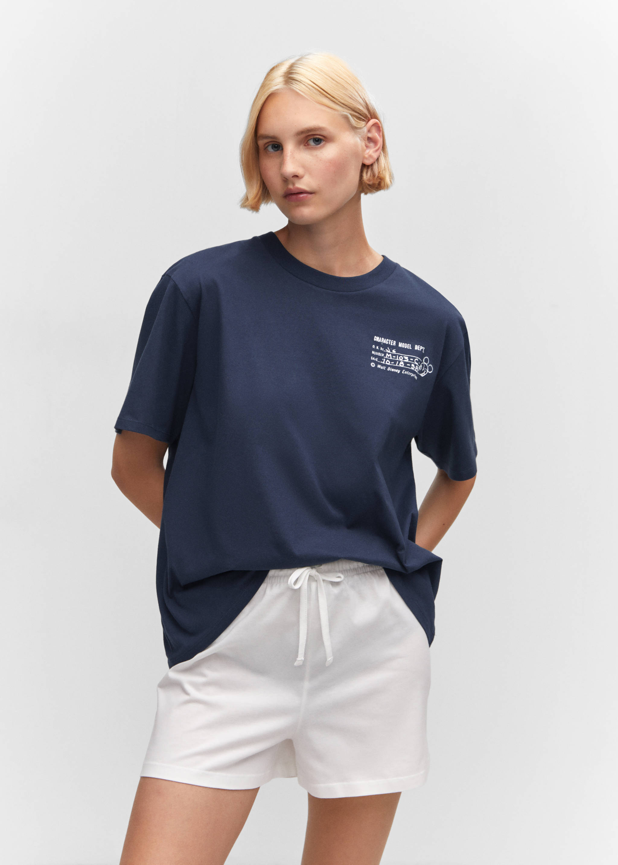 Cotton shorts with elastic waist - Medium plane