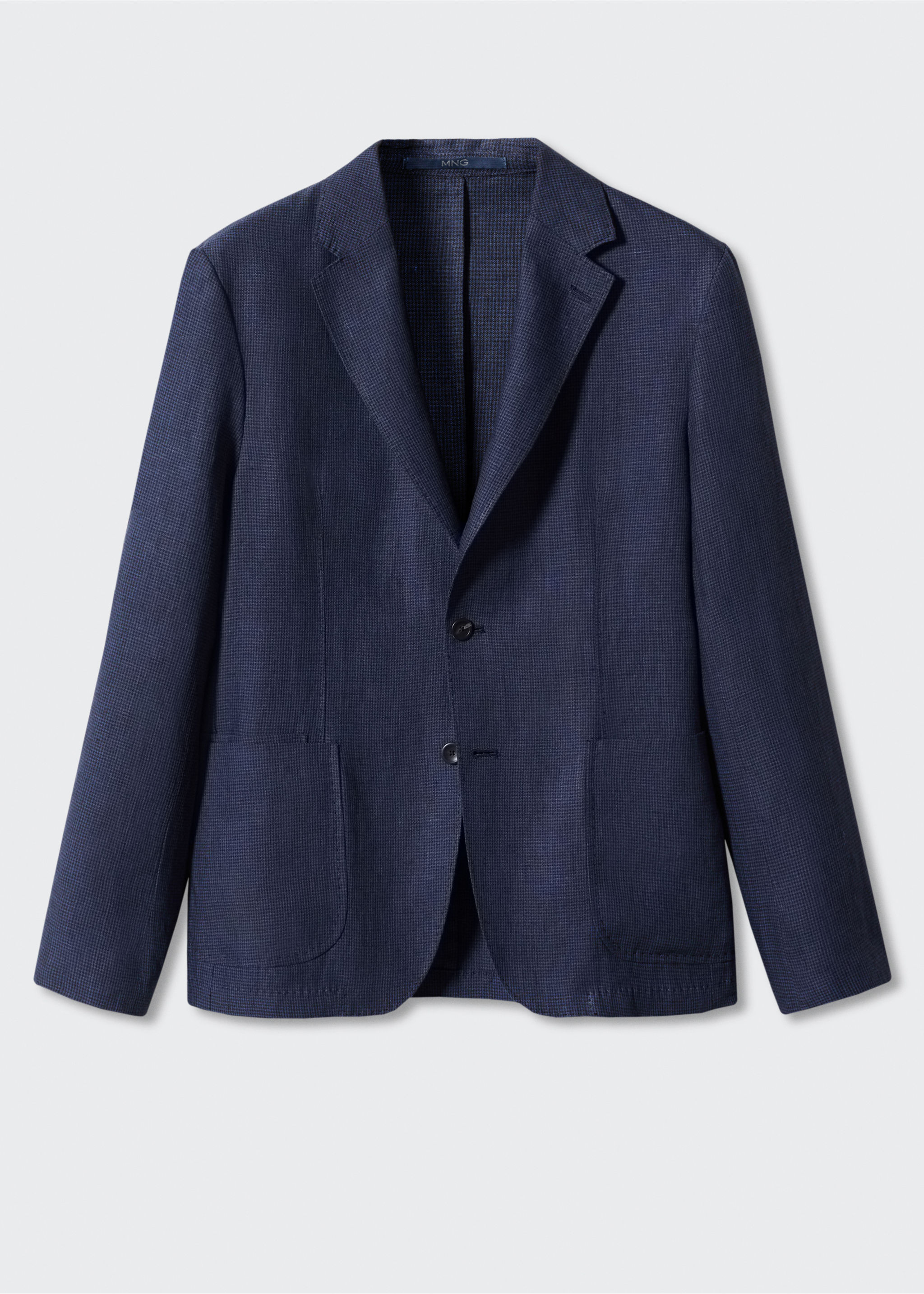100% linen micro-houndstooth jacket - Article without model