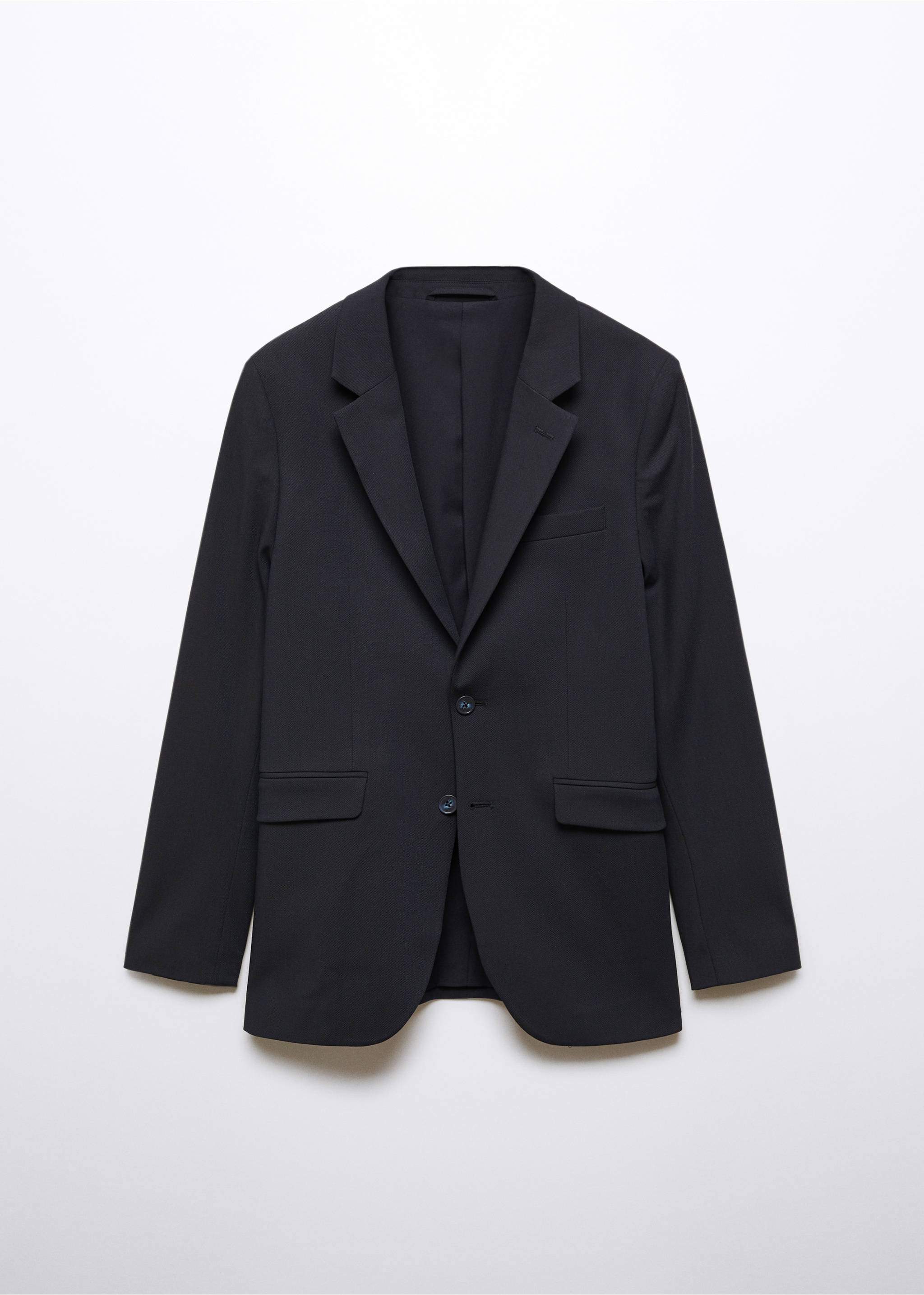 Textured regular fit suit blazer - Article without model, Dark Navy. Ref: 57092518-00.