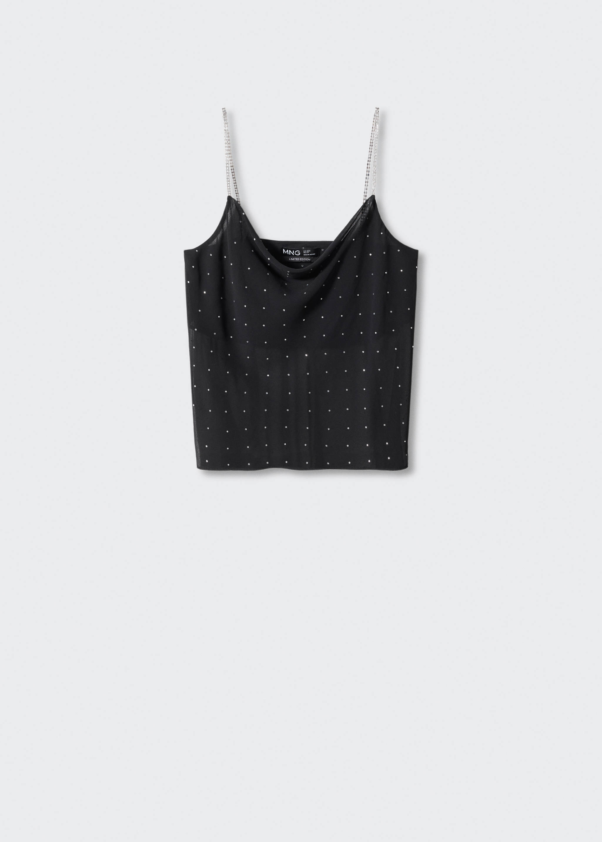 Top strass col drapé - Article sans modèle