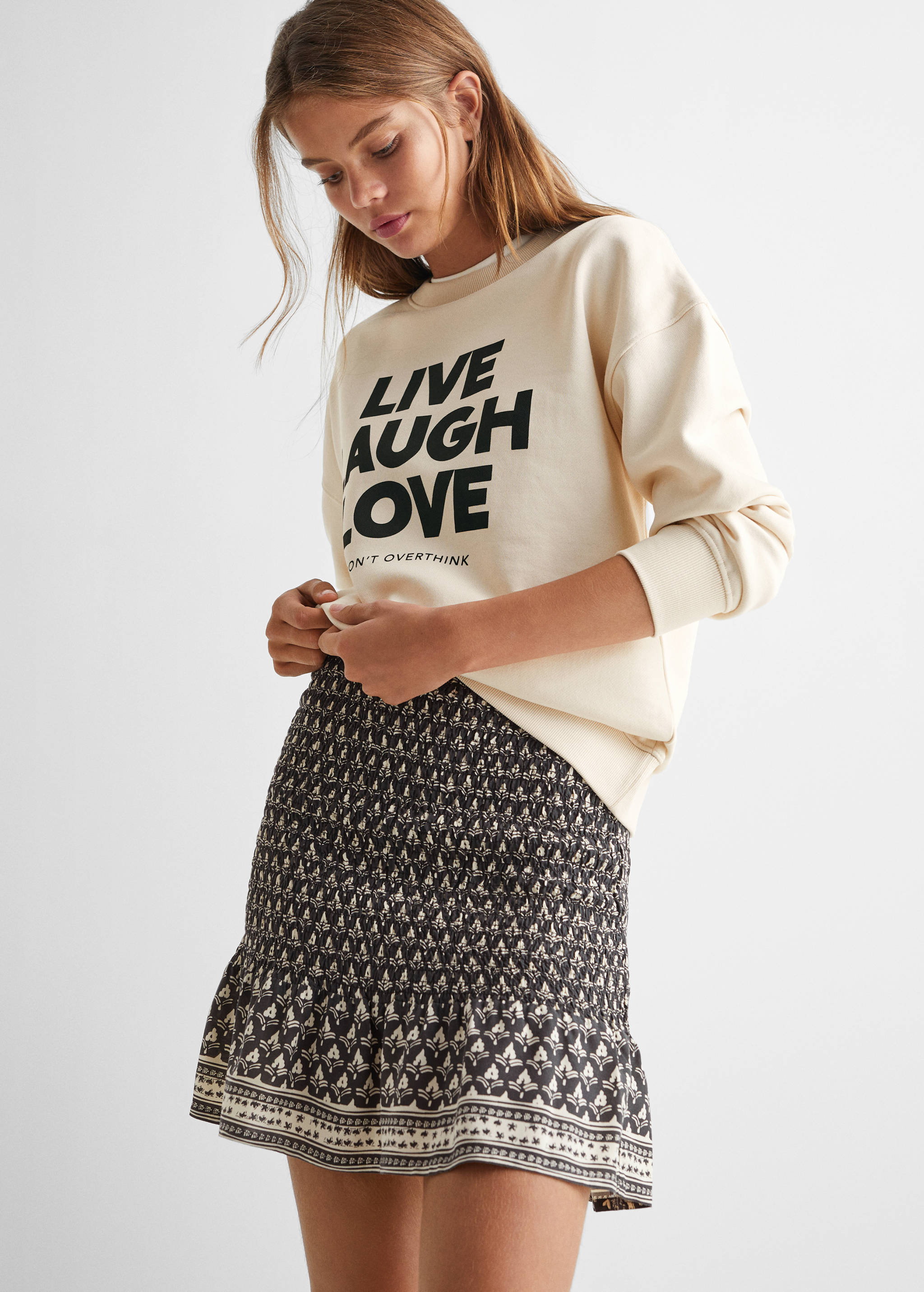 Printed pleated skirt - Medium plane