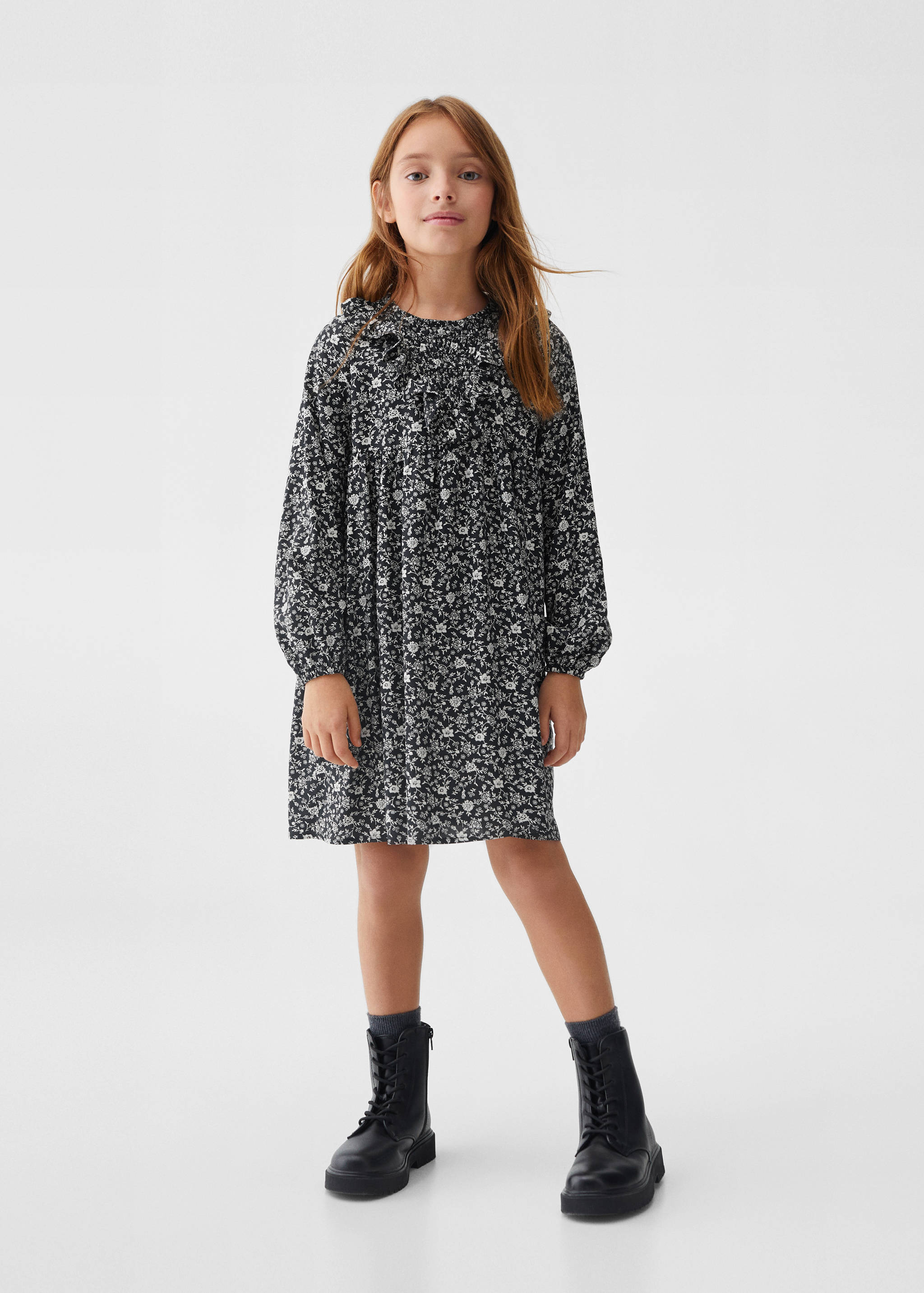 Ruffled printed dress - General plane