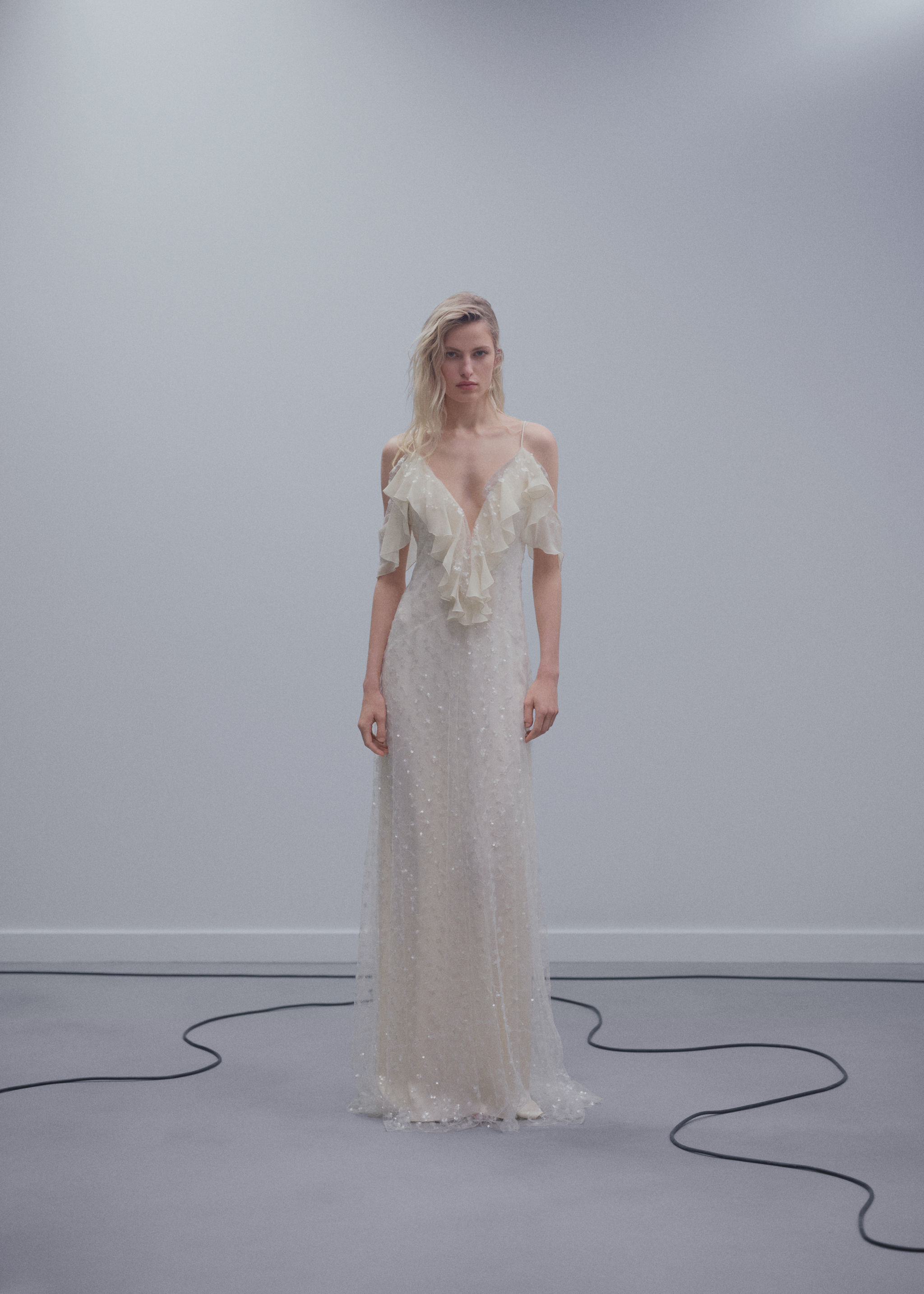 Ruffled chiffon dress - General plane