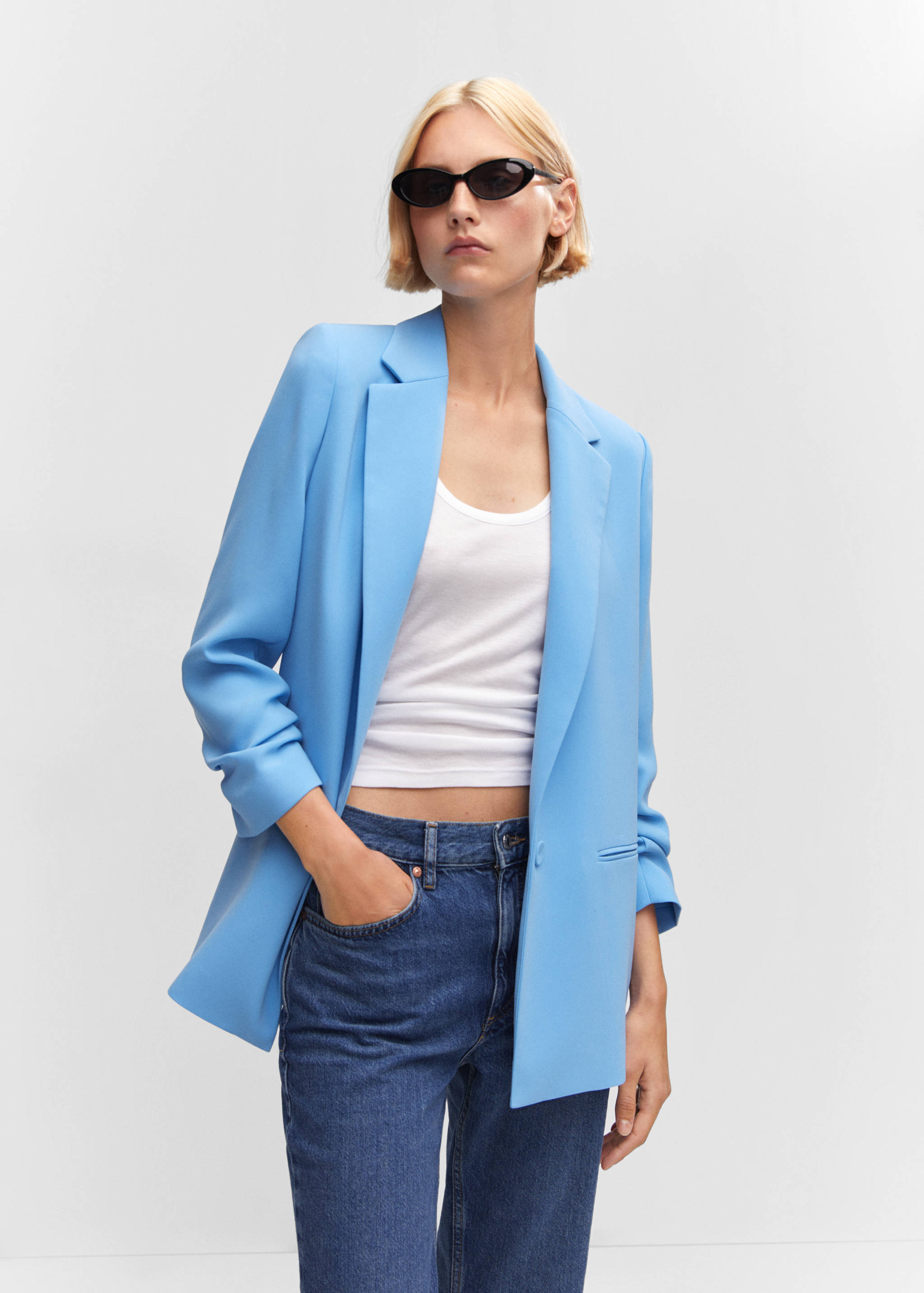 Jacket with gathered sleeves - Medium plane