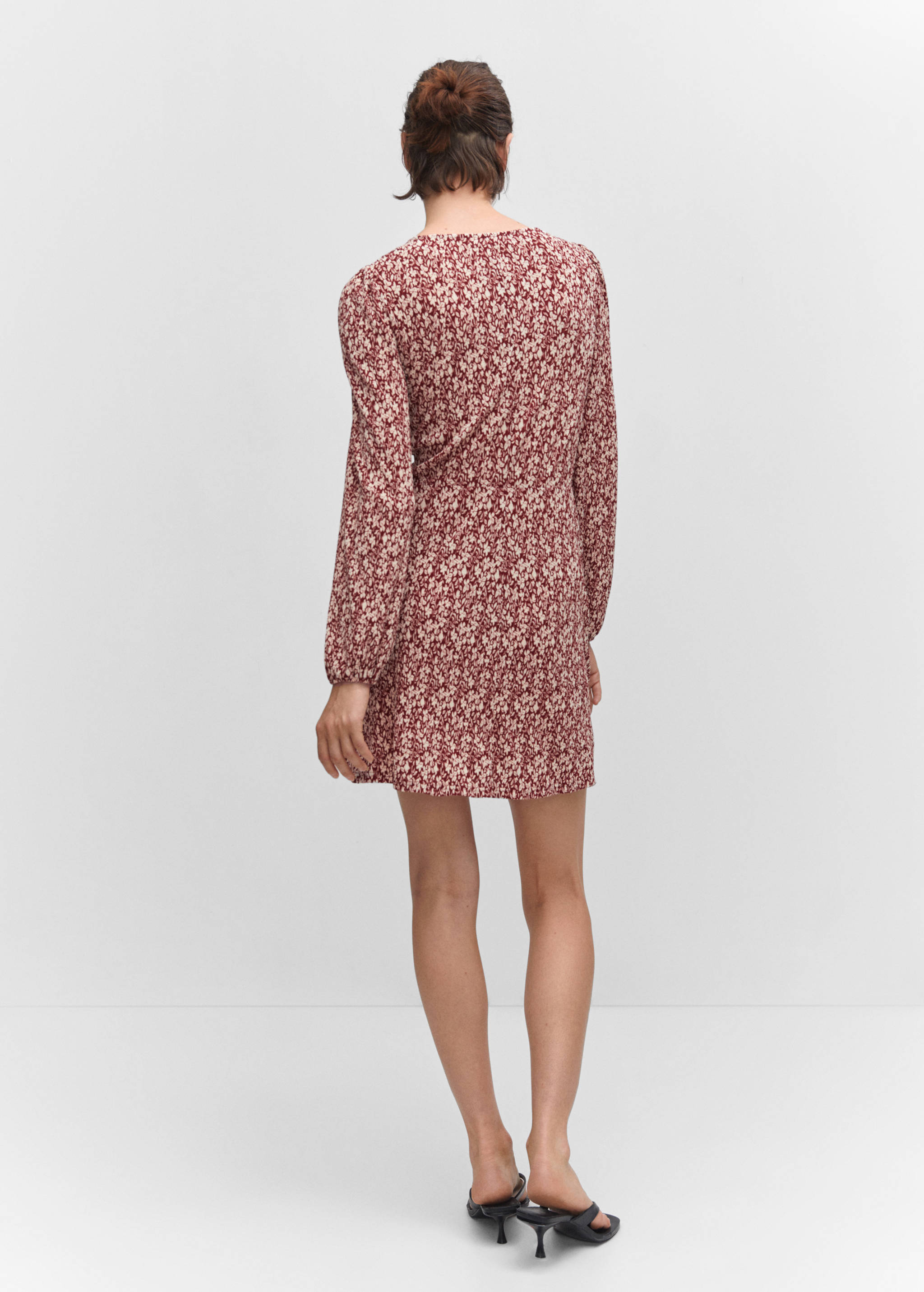 Short printed dress with knot detail - Reverse of the article