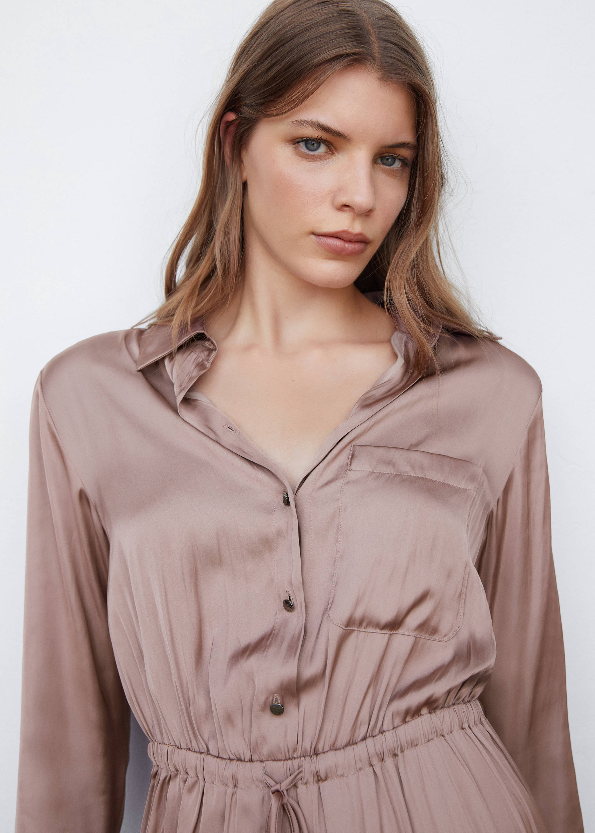 Granota llarga camisera setinada - Detall de l'article 1