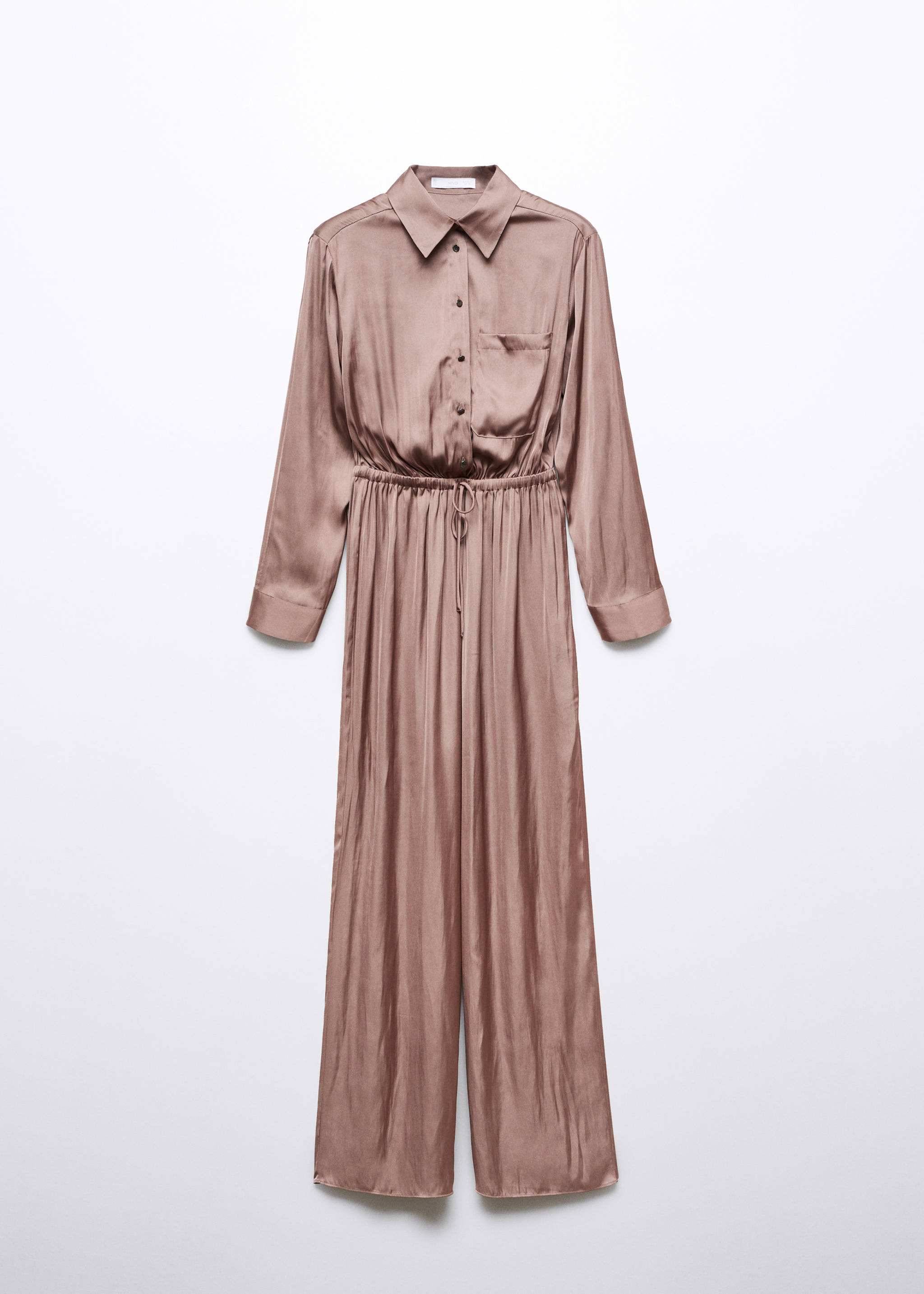 Long satin shirt jumpsuit - Article without model